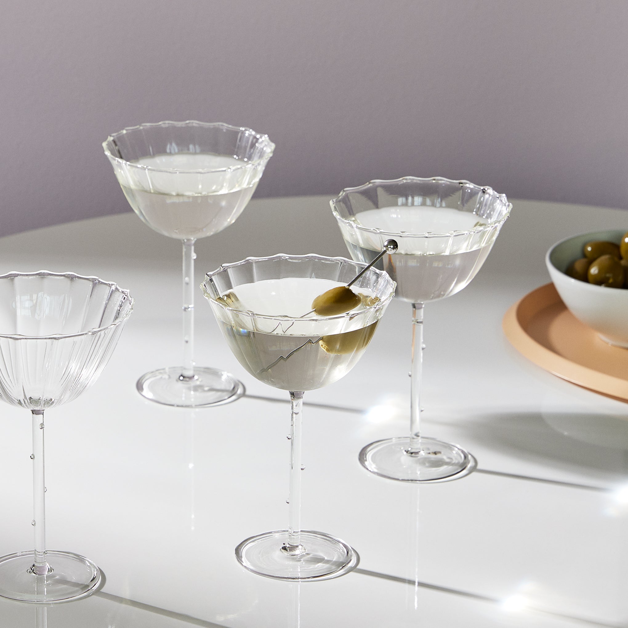 Sophie Lou Jacobsen Bouquet Coupe Glasses - Set of 4 - Floral Stemware