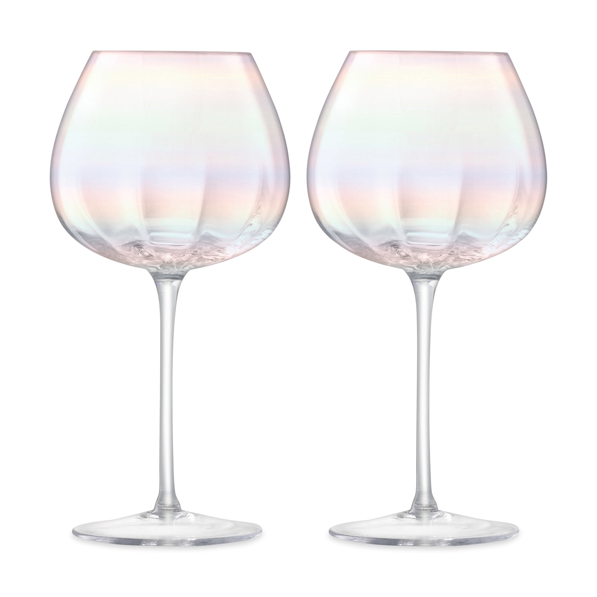 Handcrafted Pearl Glass Red Wine Glasses - Set of 2