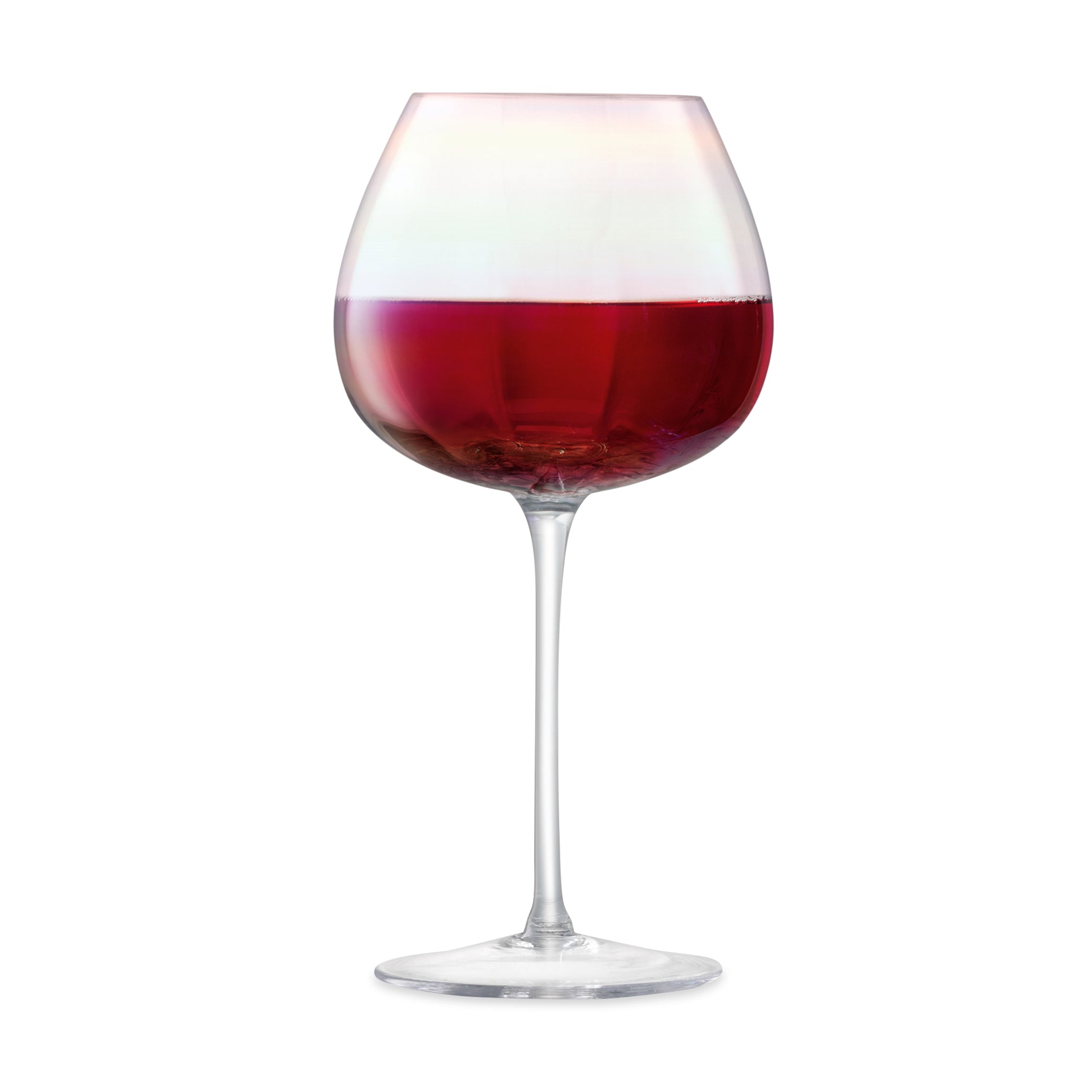 Handcrafted Pearl Glass Red Wine Glasses - Set of 2