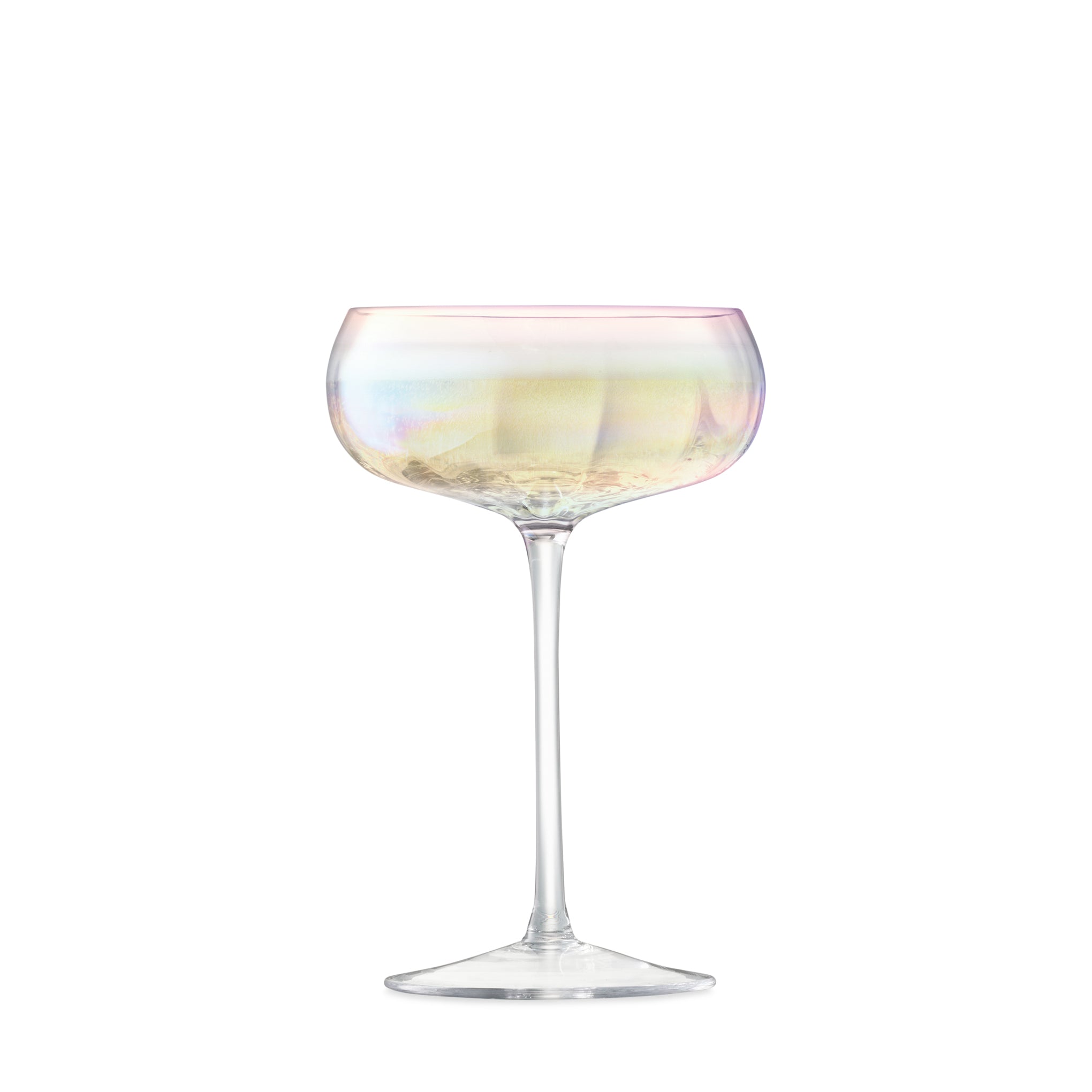 Pearl Glass Coupe Set of 2 - Handcrafted Iridescent Drinkware