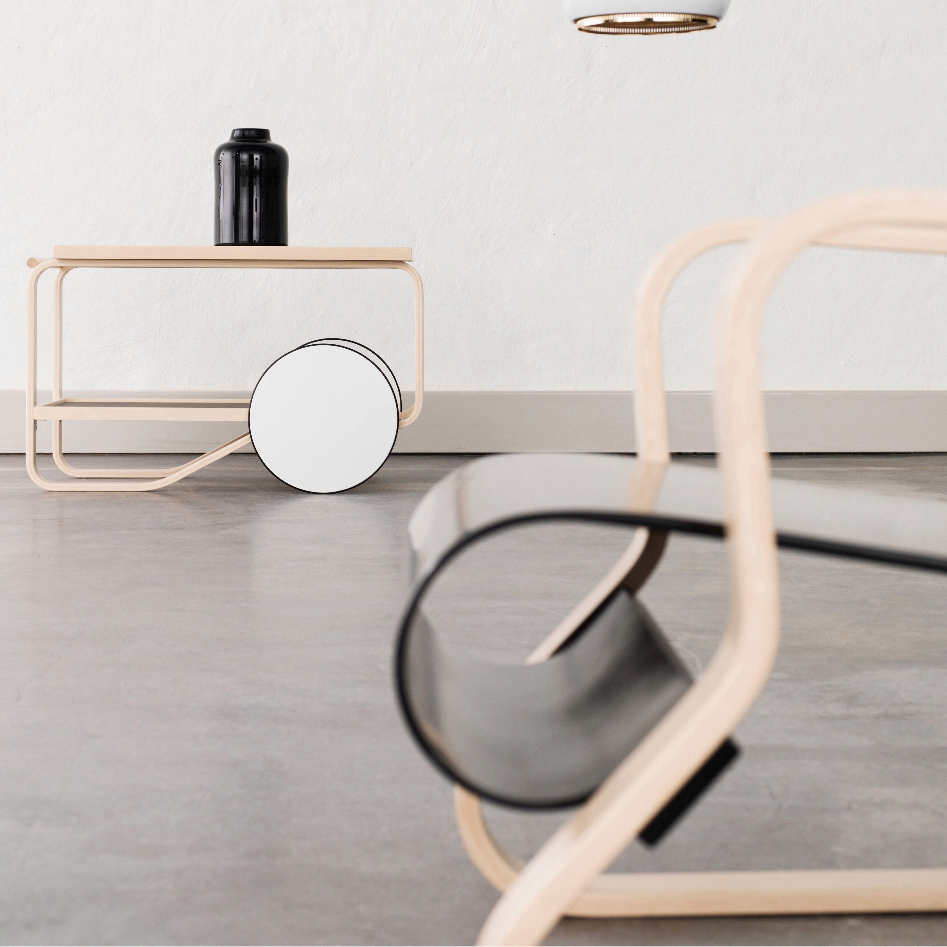Artek Aalto Tea Trolley 901 - Birch Wood Serving Cart with Wheels