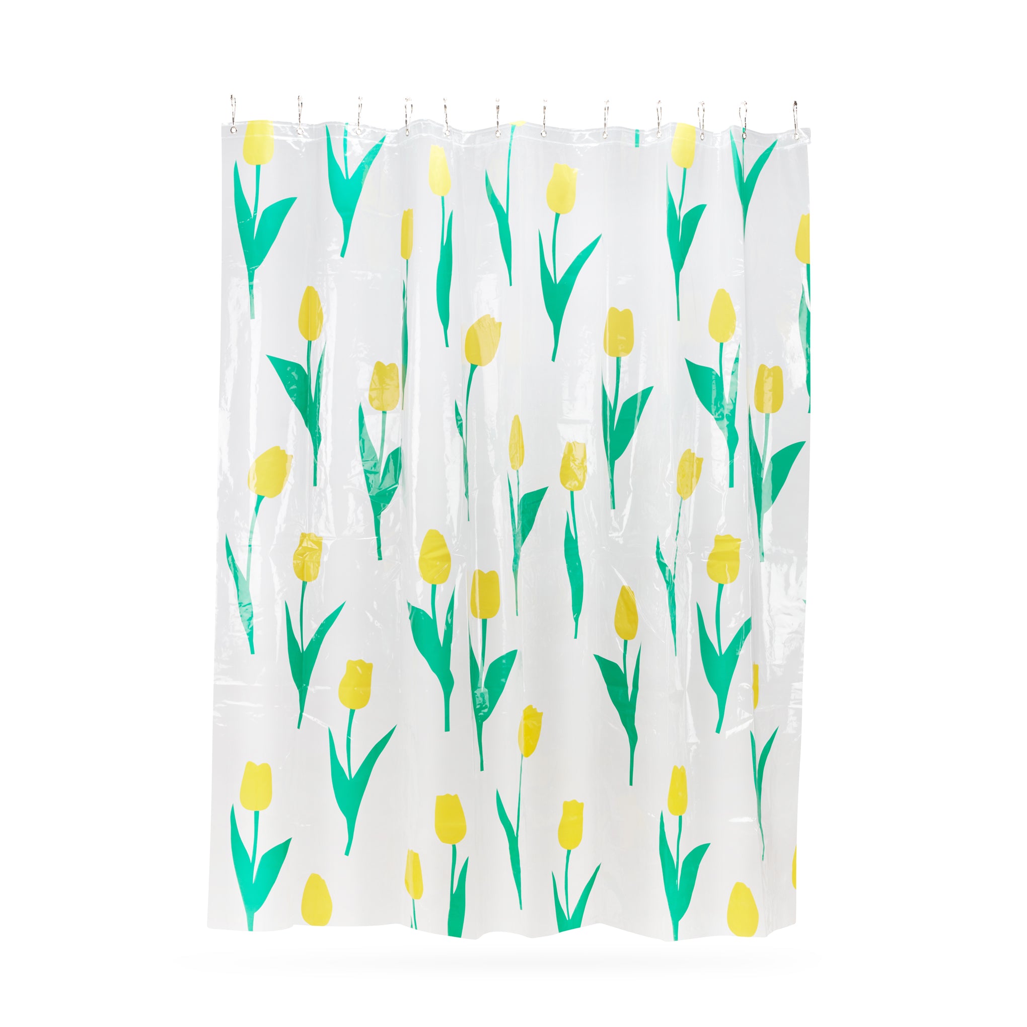 Dusen Dusen Yellow Tulip PEVA Shower Curtain 72x72"