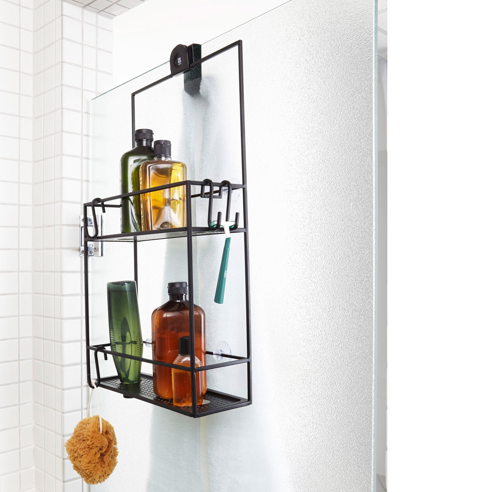 Cubiko Iron Shower Caddy with Hooks & Suction Cups
