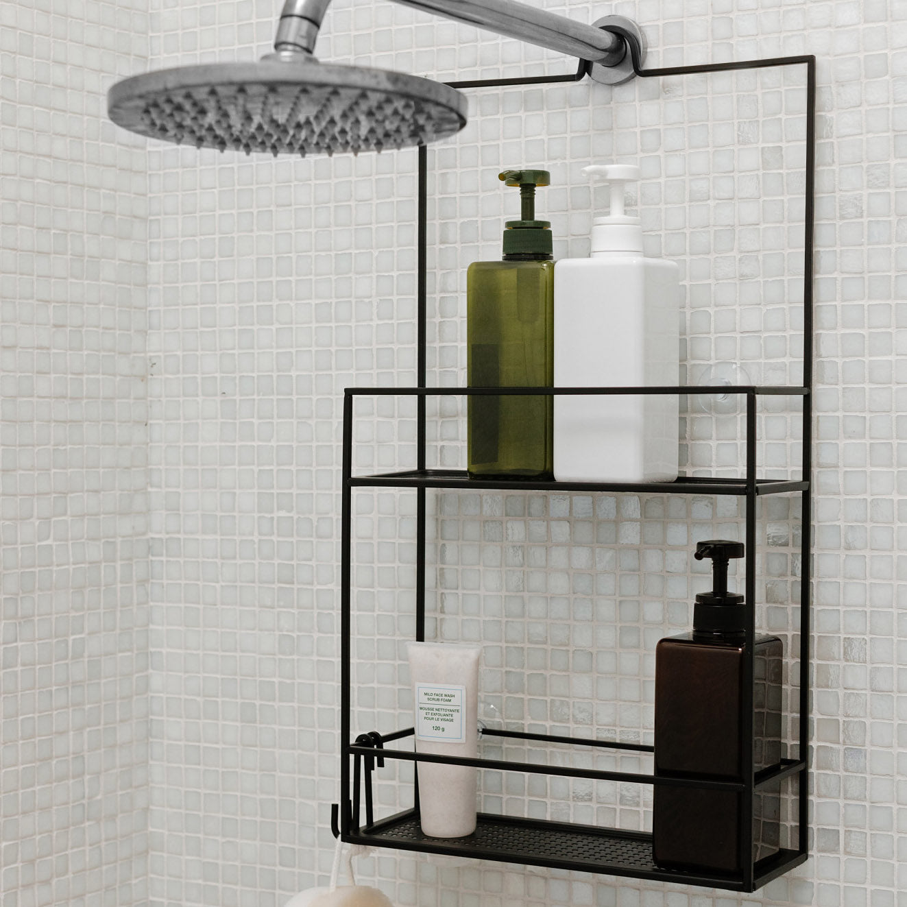 Cubiko Iron Shower Caddy with Hooks & Suction Cups