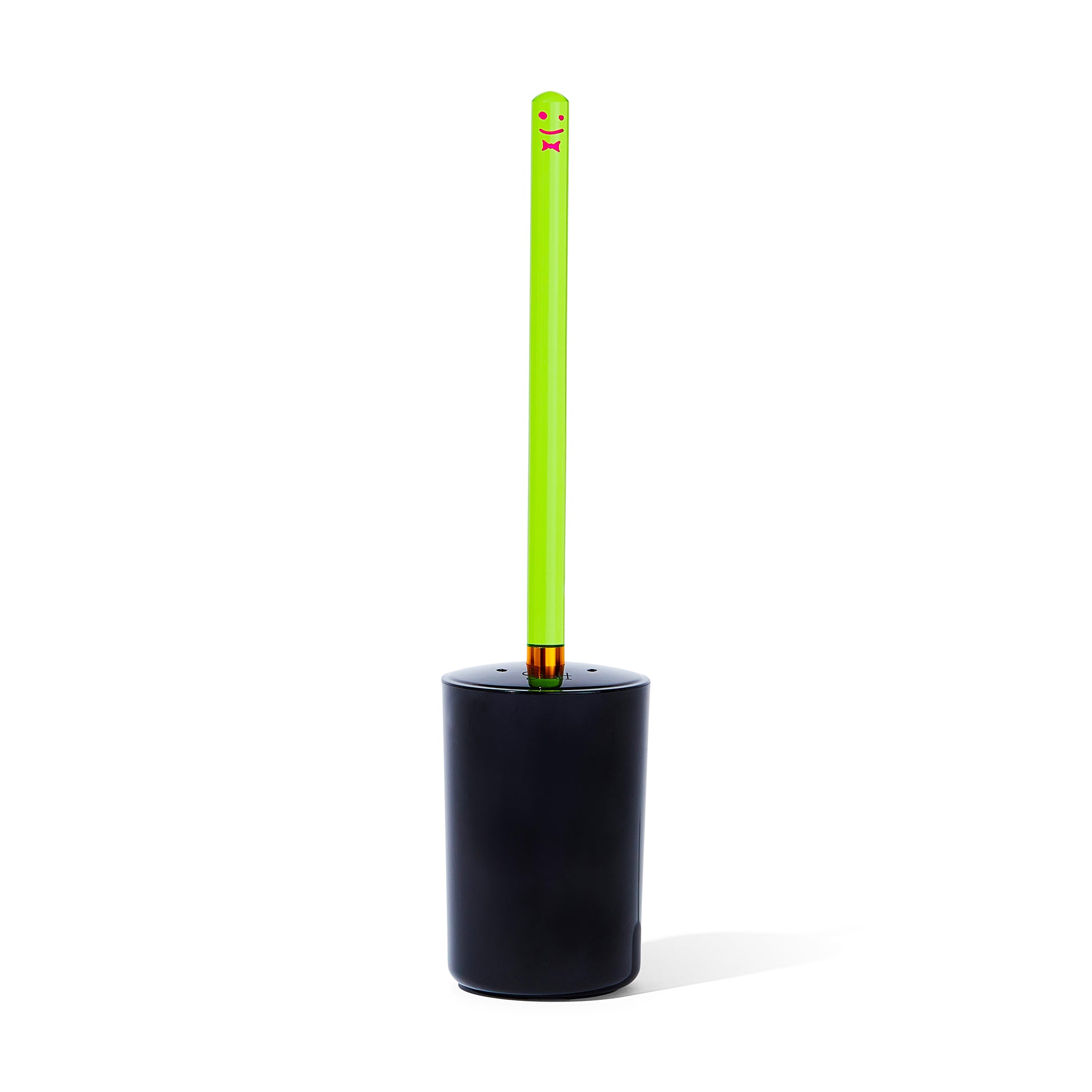 Neon Green Translucent Toilet Brush with Drip Canister