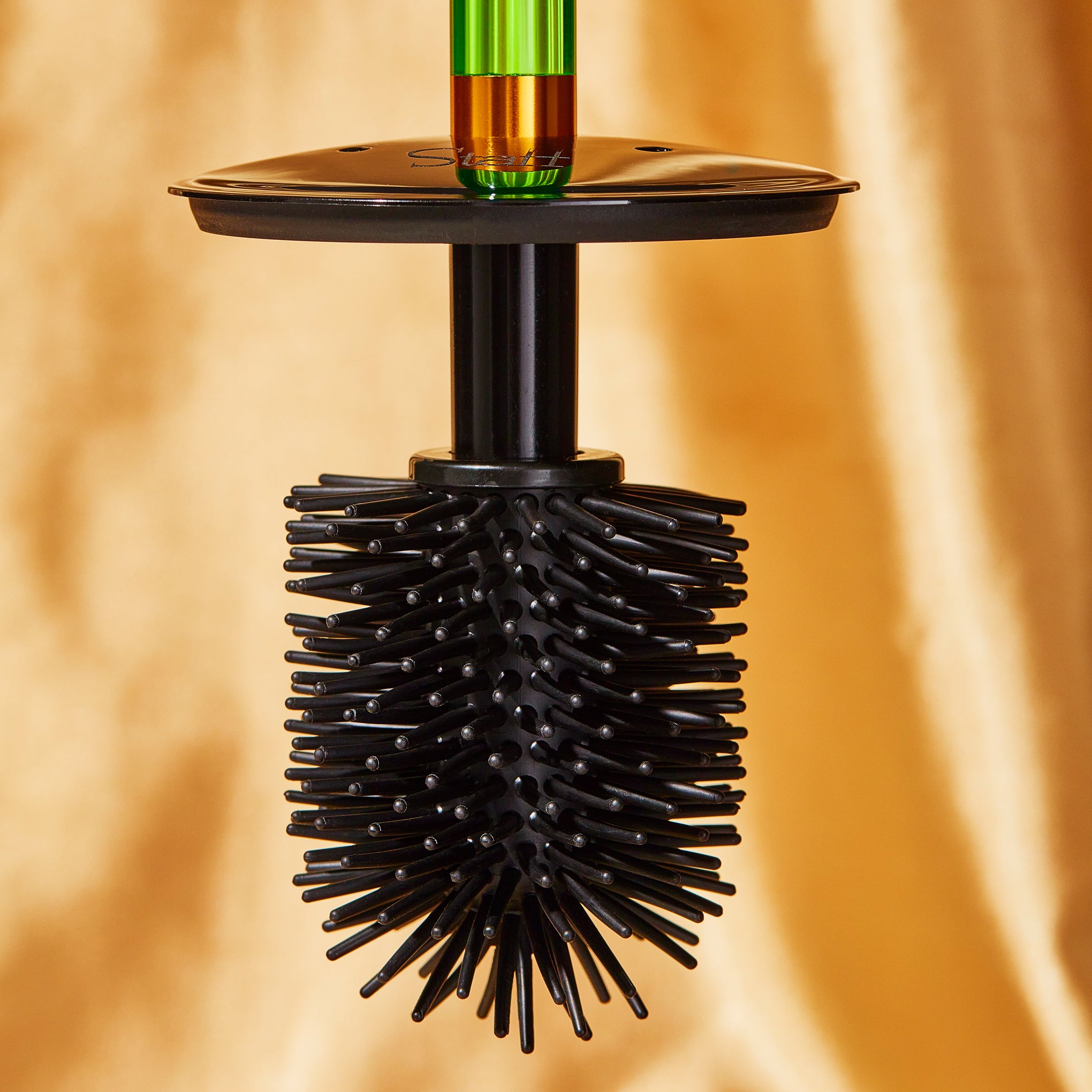 Neon Green Translucent Toilet Brush with Drip Canister