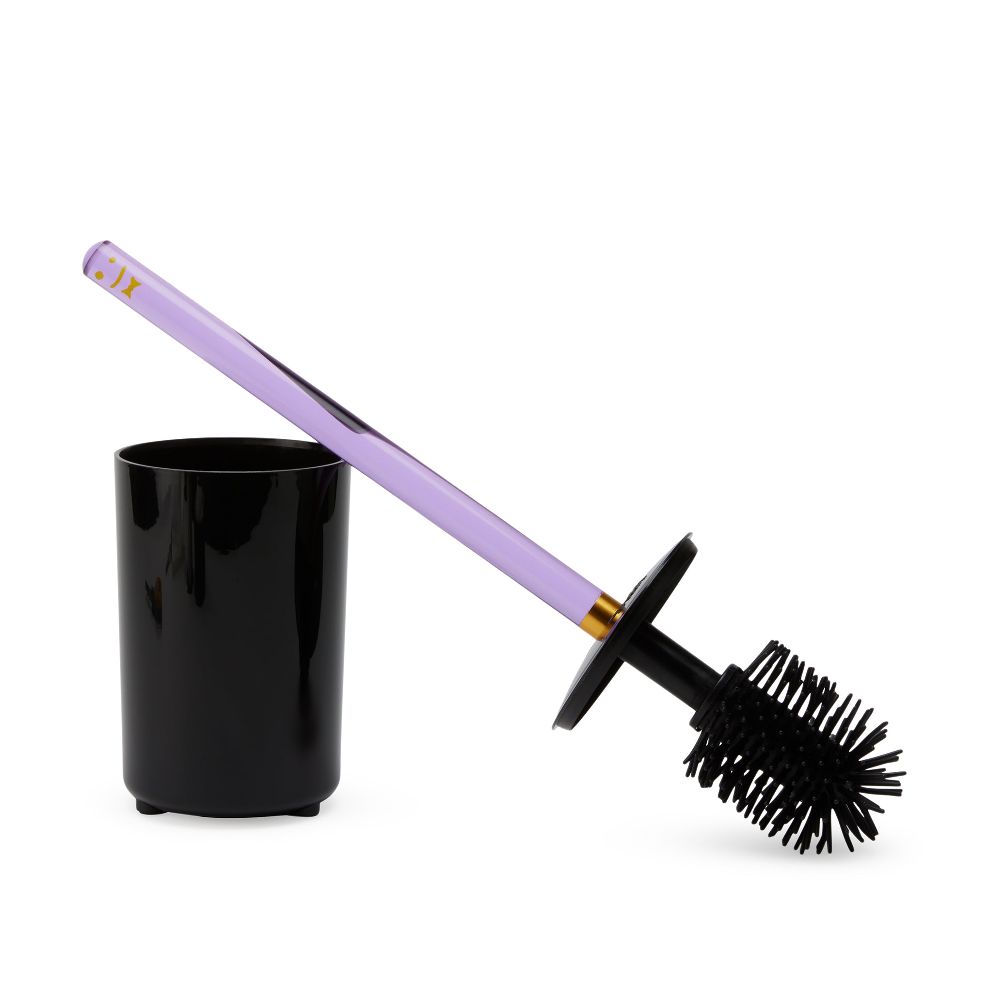 Purple Translucent Toilet Brush with Drip Canister