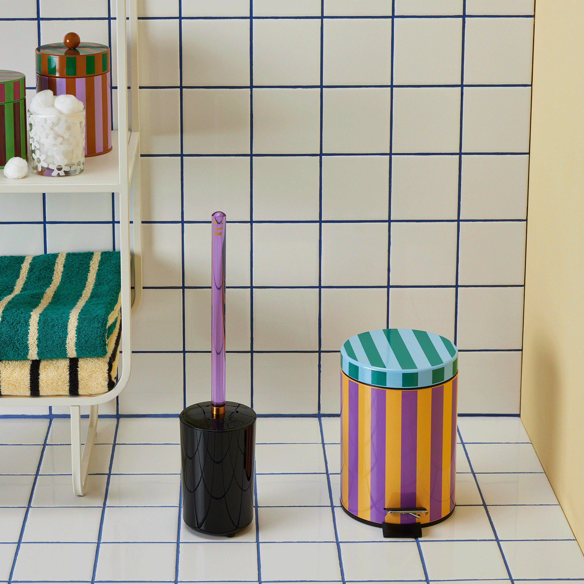 Purple Translucent Toilet Brush with Drip Canister