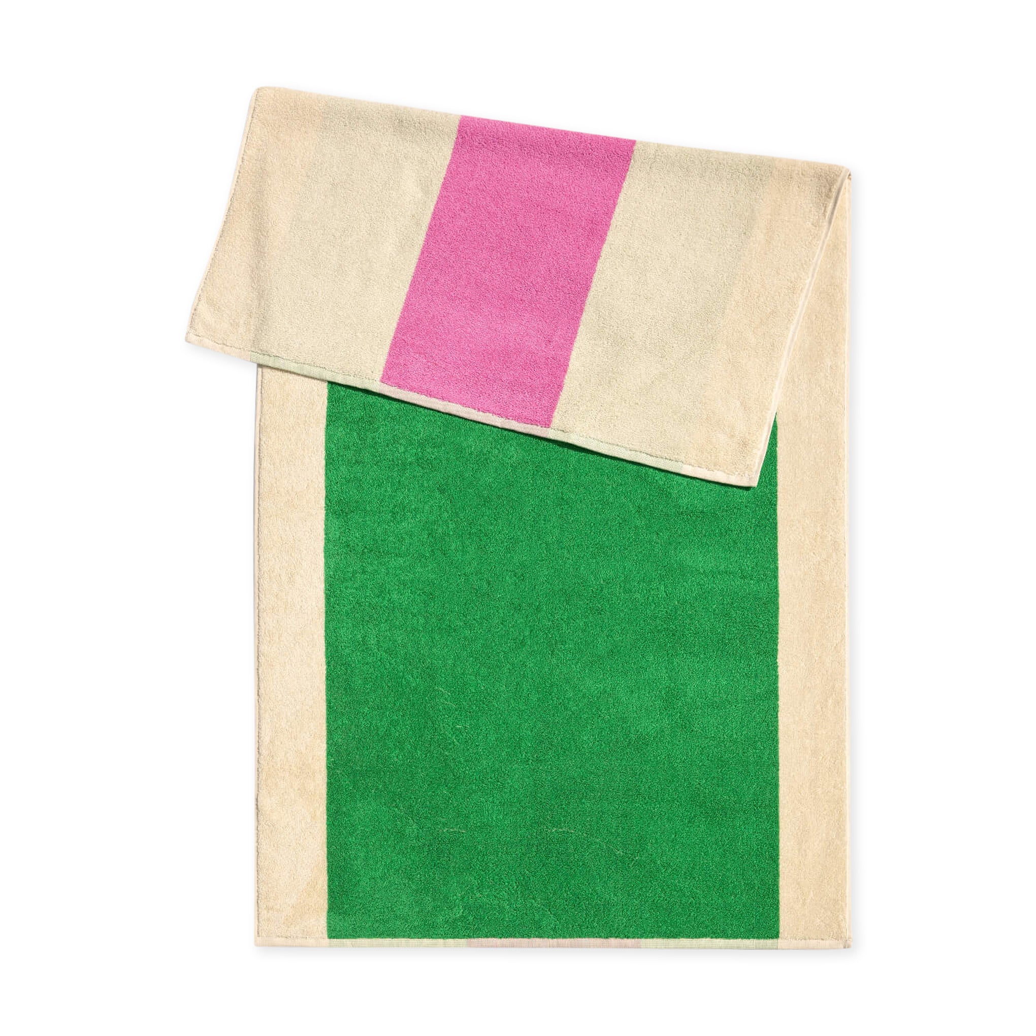 Karl Martens Organic Cotton Beach Towel - Pink & Green Stripes