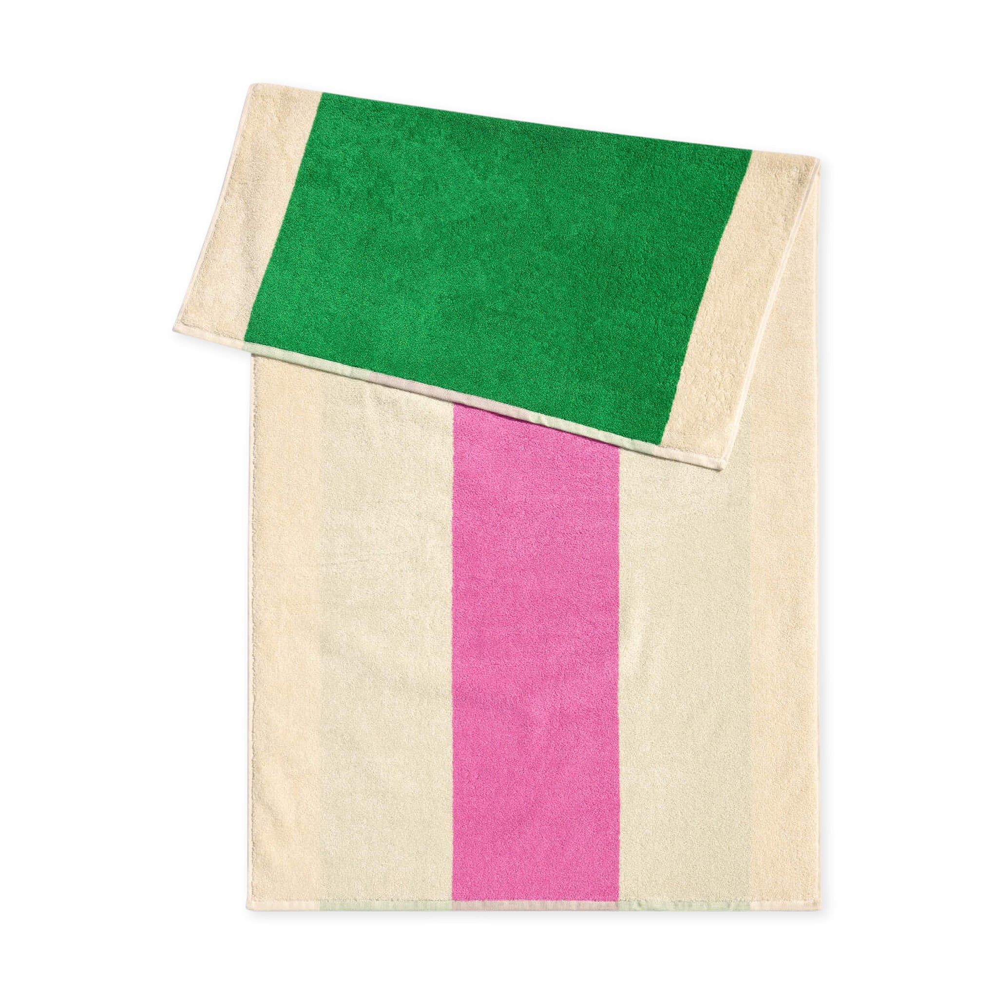 Karl Martens Organic Cotton Beach Towel - Pink & Green Stripes