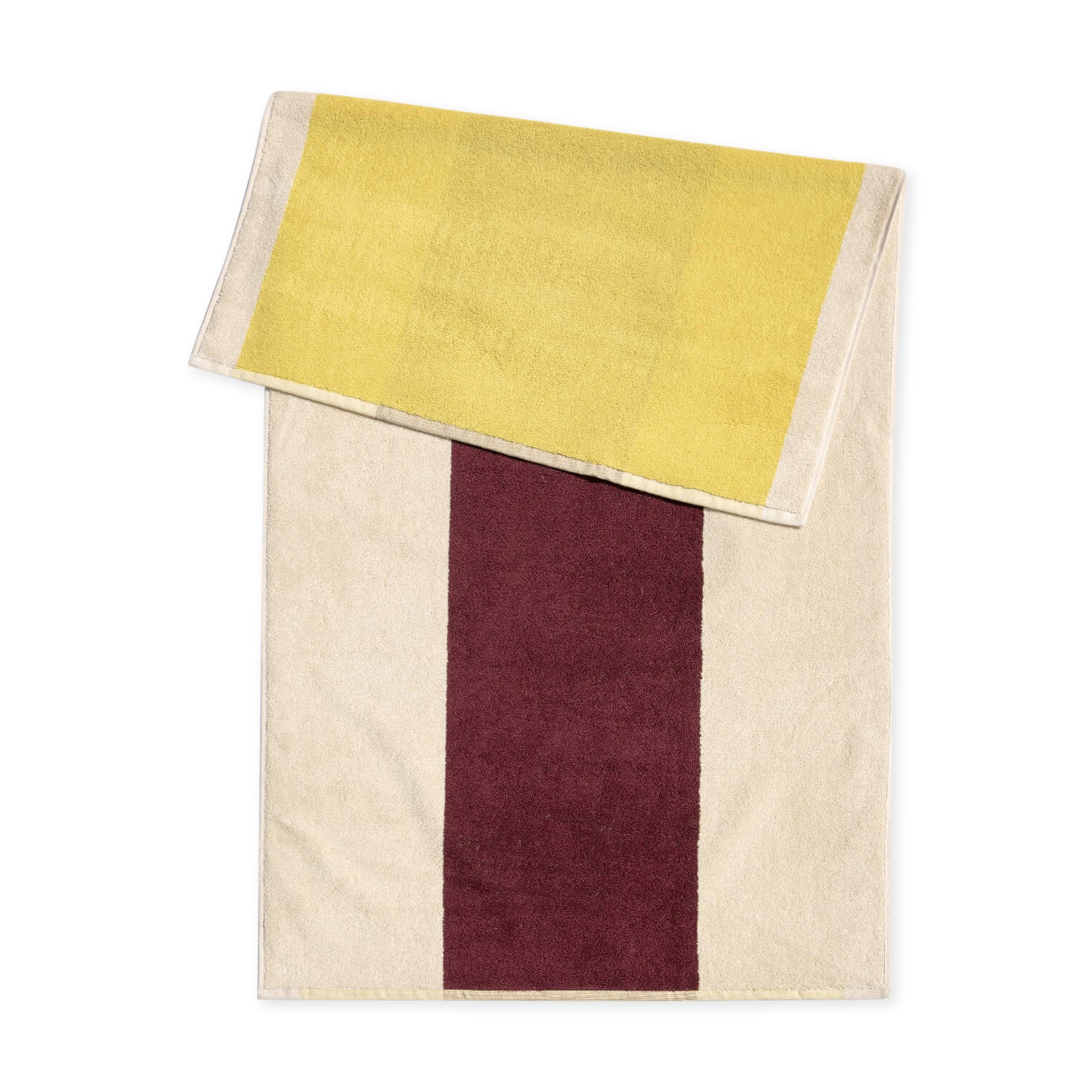 Karl Martens Organic Cotton Beach Towel - Yellow & Bordeaux