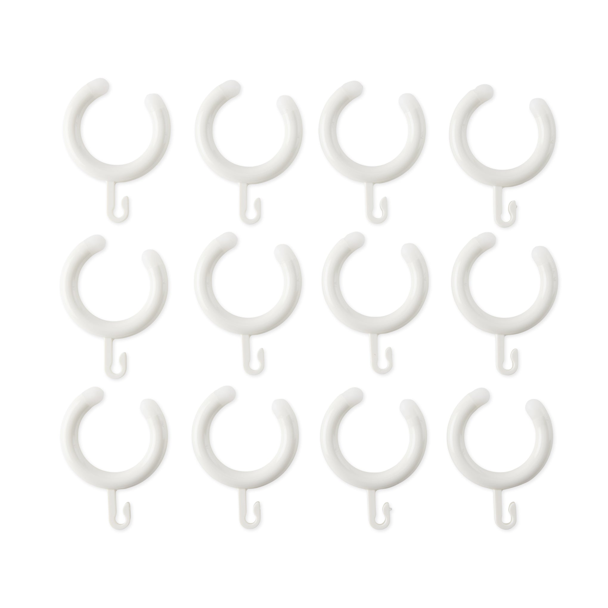 Hewi Bauhaus Shower Hooks - Set of 12 White Polyamide Rings