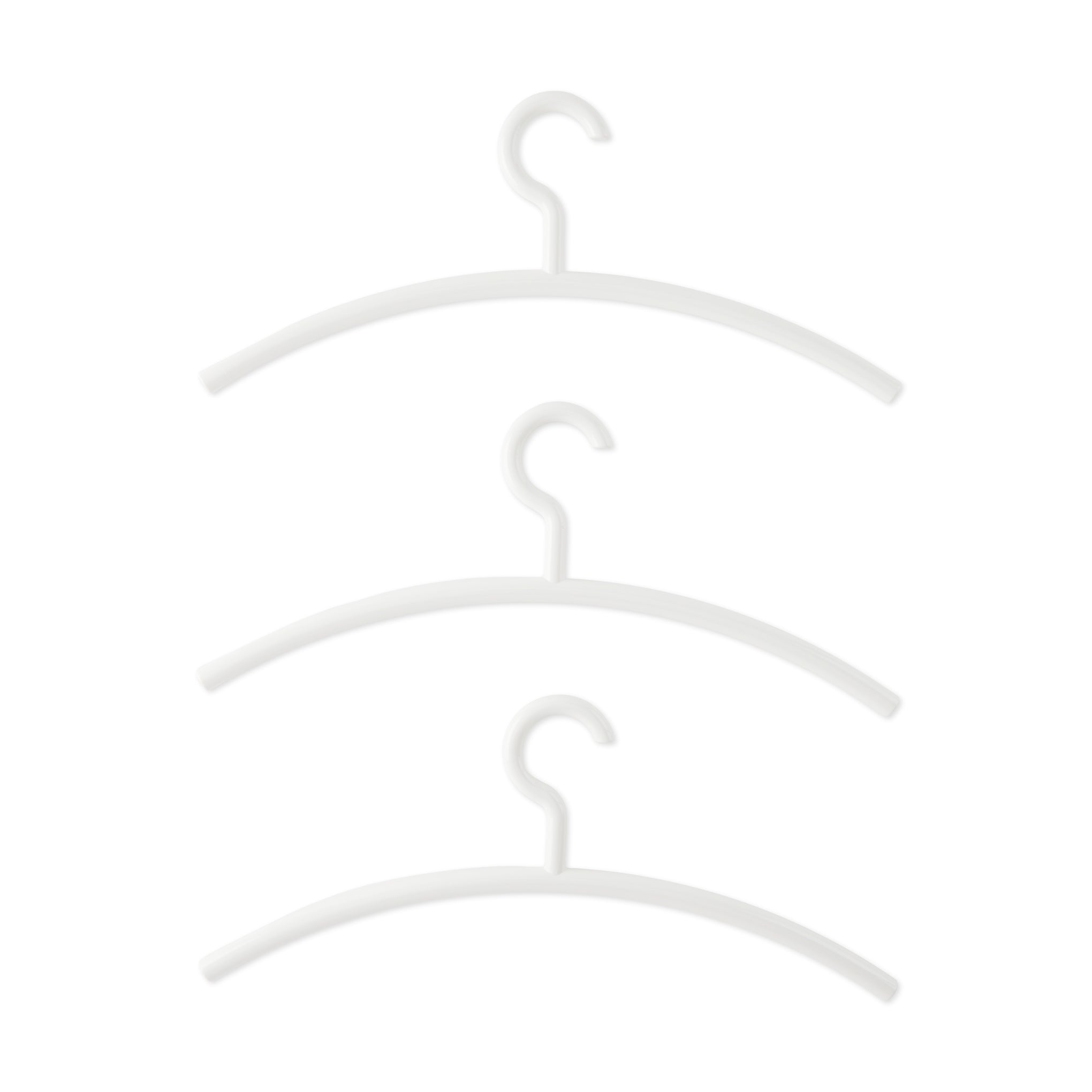 Hewi Bauhaus White Coat Hangers - Set of 3