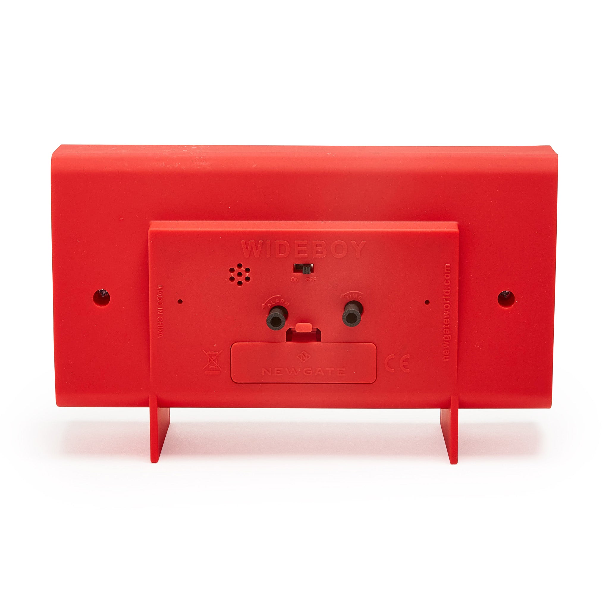Mid-Century Wideboy Alarm Clock - Silent Sweep, Matte Black/White