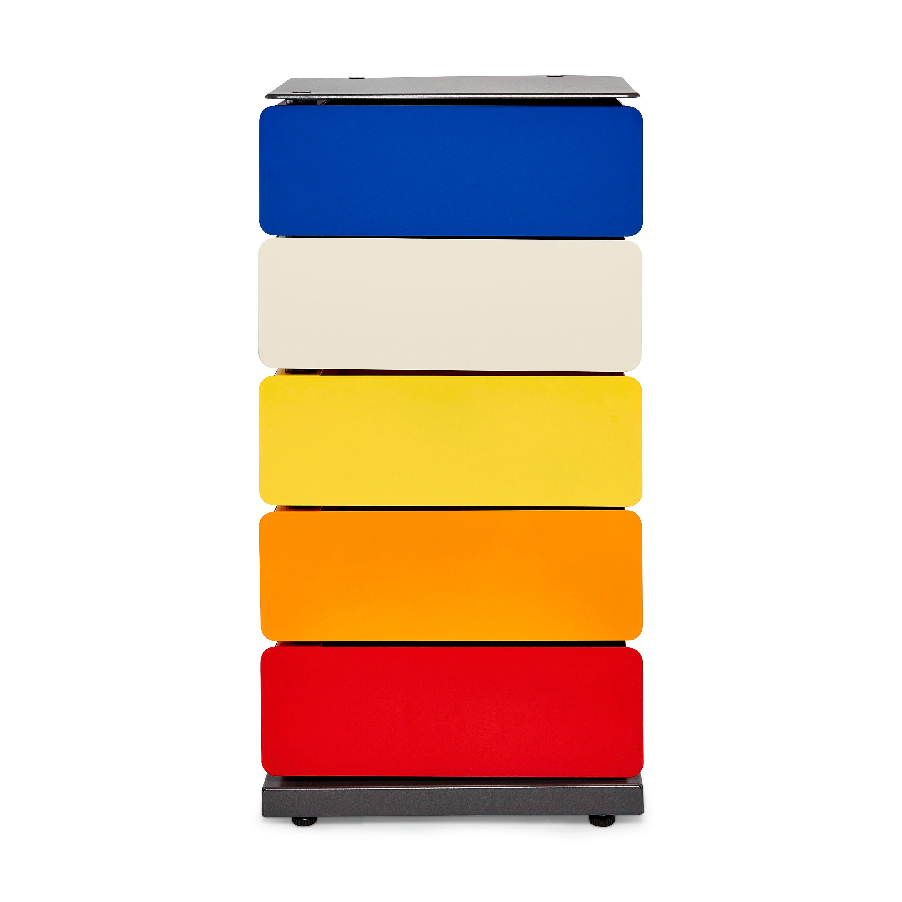 MoMA 5-Drawer Pivot Storage Cabinet - Space-Saving, Multicolor