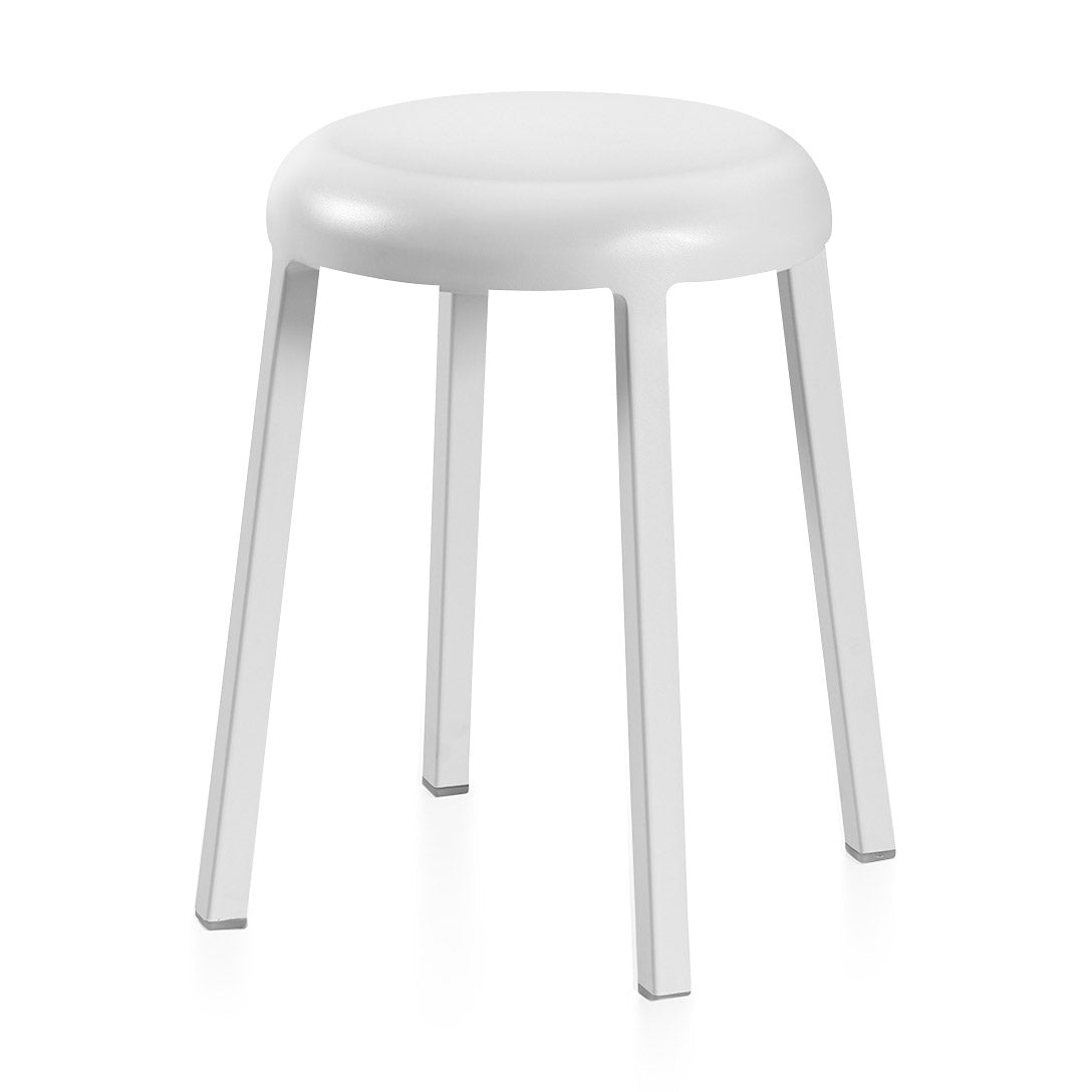Emeco Za Recycled Aluminum Stool - White Gray