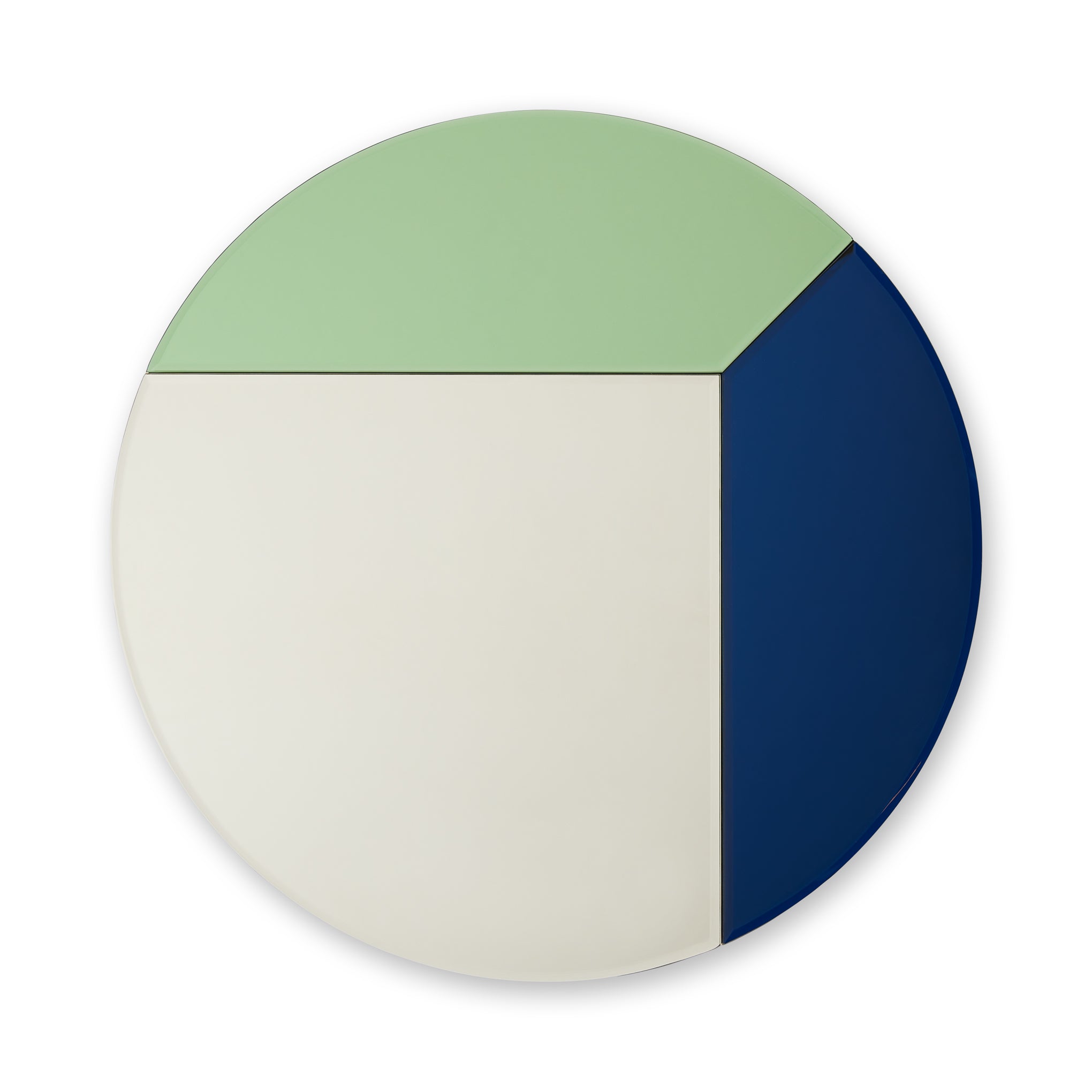 Round Mosaic Mirror - Handcrafted Blue & Green Glass Tiles for Wall Decor