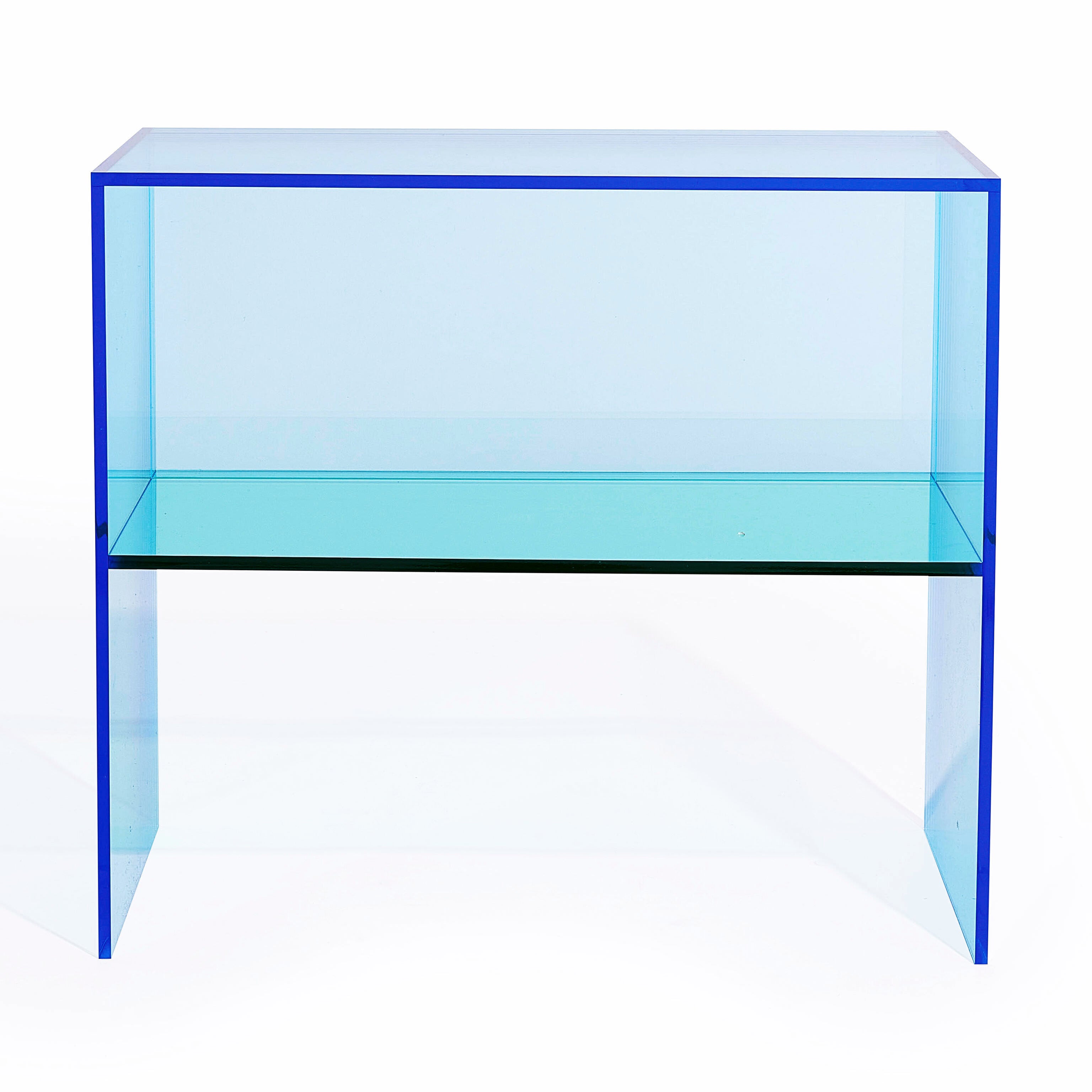 MoMA Two-Way Acrylic Side Table - Blue Aqua Versatile Design