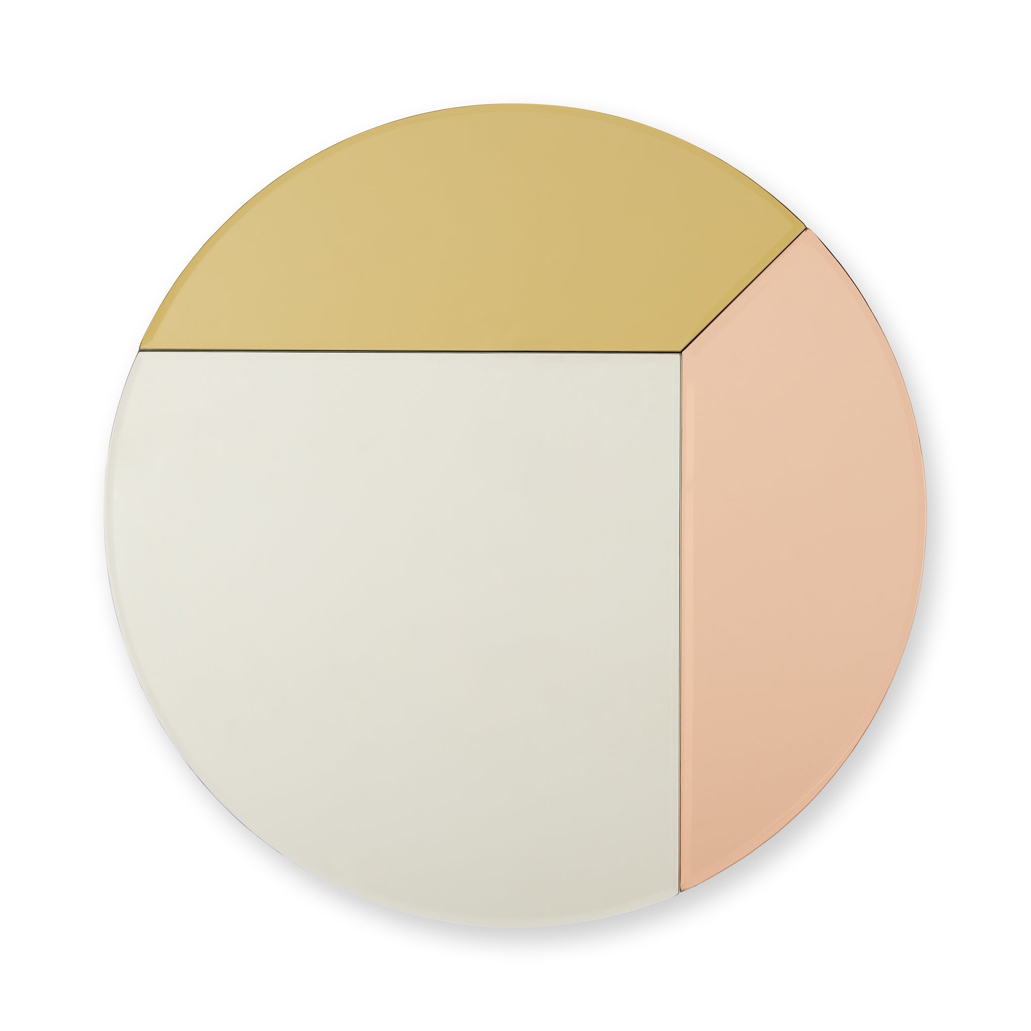 Round Pink and Gold Mosaic Mirror - Decorative Wall Accent