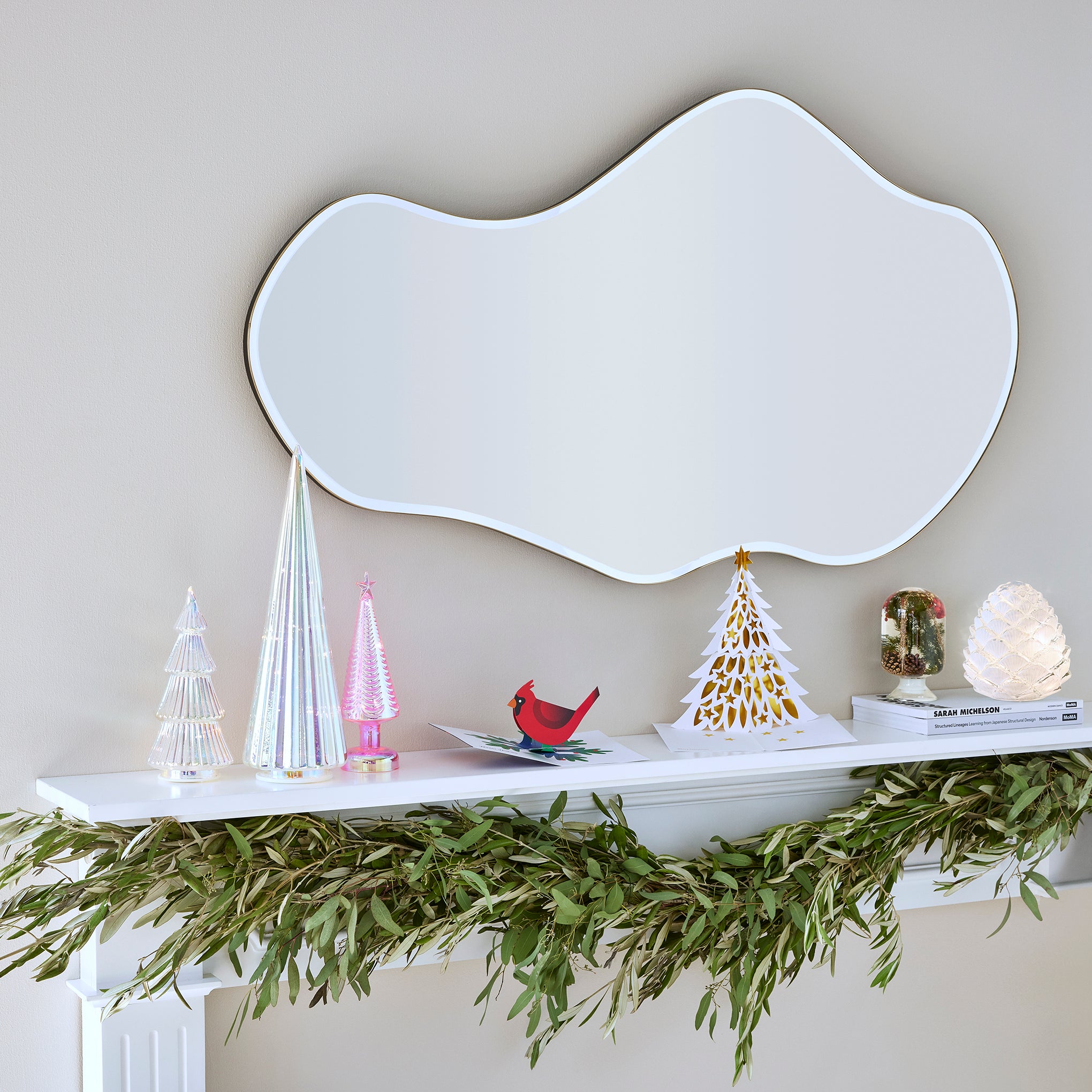 Pond Mirror - Large Wall Mirror with Zinc Trim for Home Decor