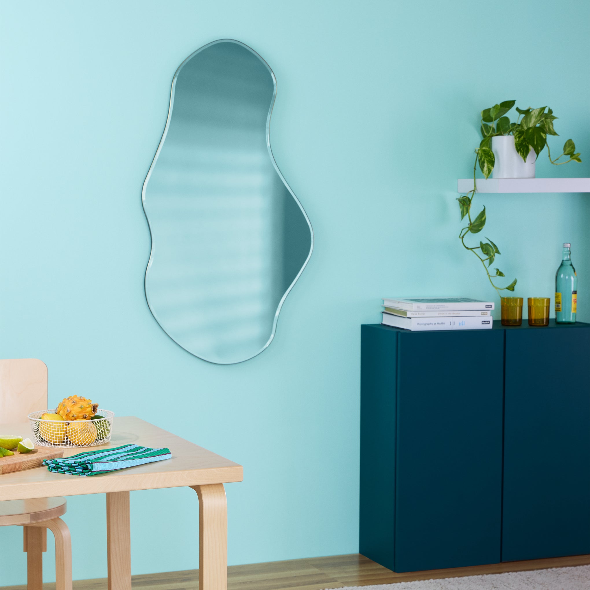 Pond Mirror - Large Wall Mirror with Zinc Trim for Home Decor