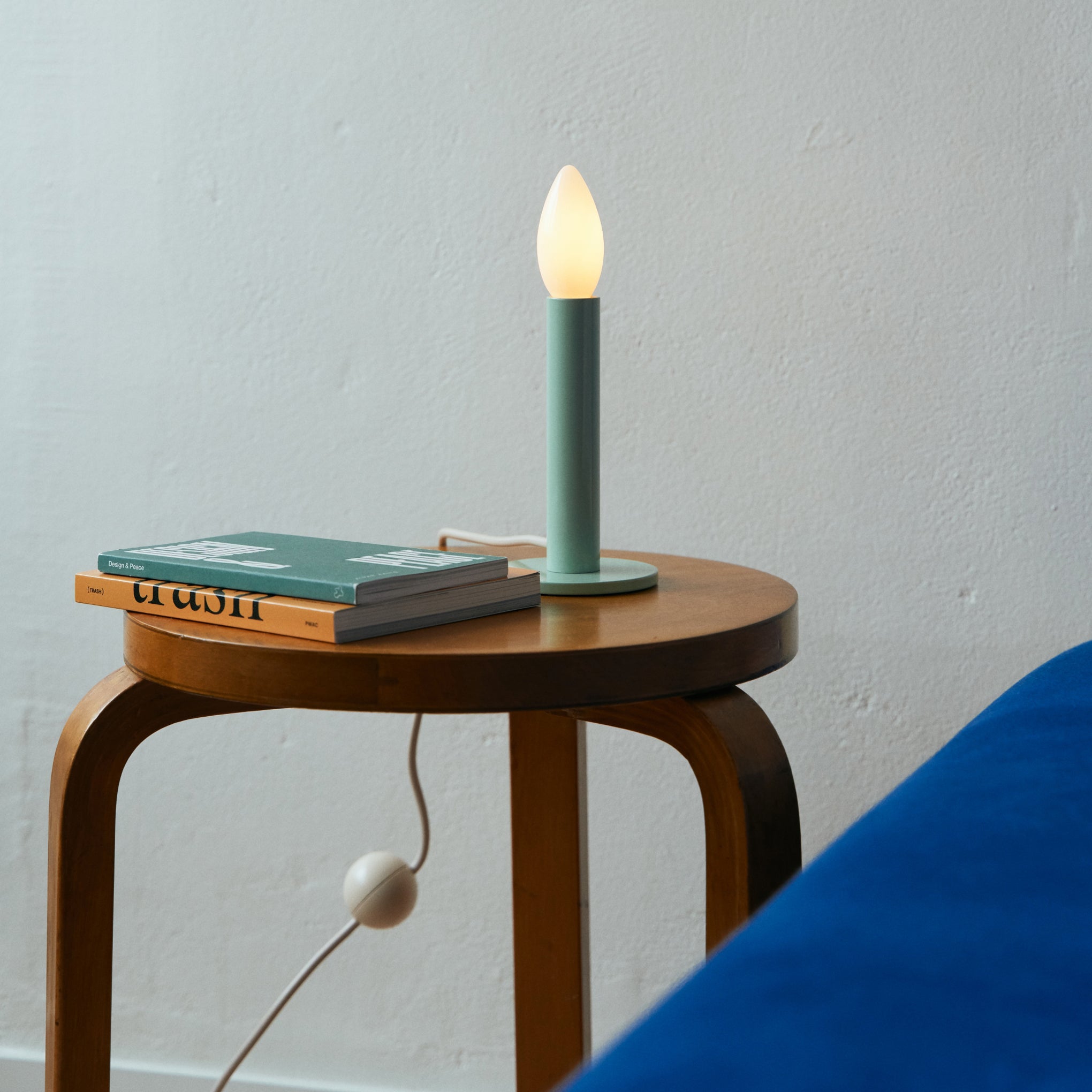 MoMA Mint Green LED Candle Table Lamp with Ambient Glow