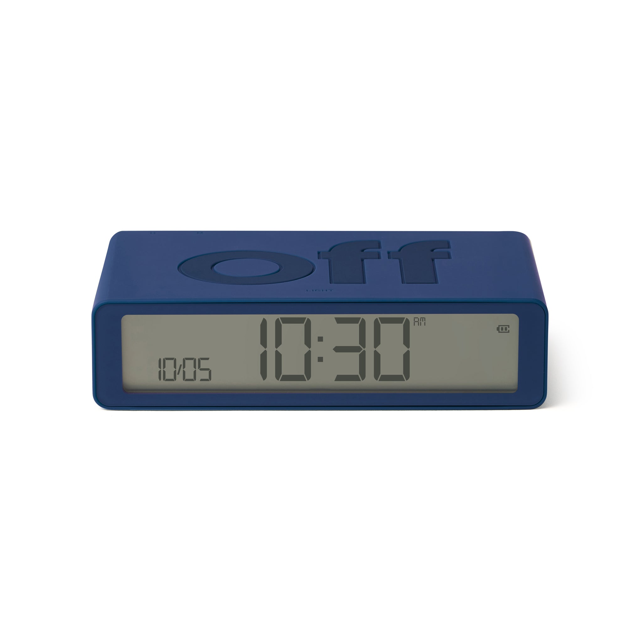 Lexon Flip USB-C Rechargeable Alarm Clock with Snooze - Dark Blue