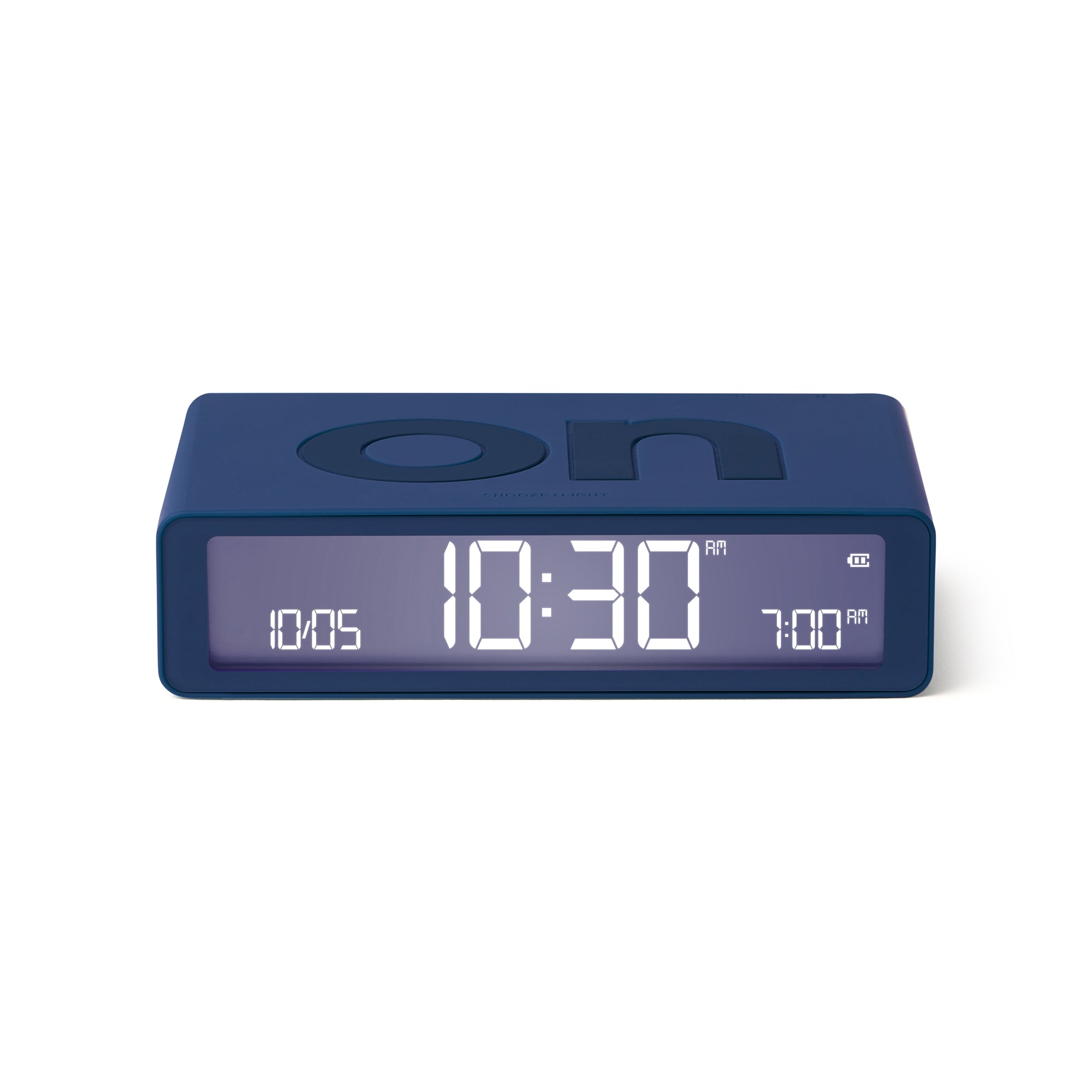 Lexon Flip USB-C Rechargeable Alarm Clock with Snooze - Dark Blue