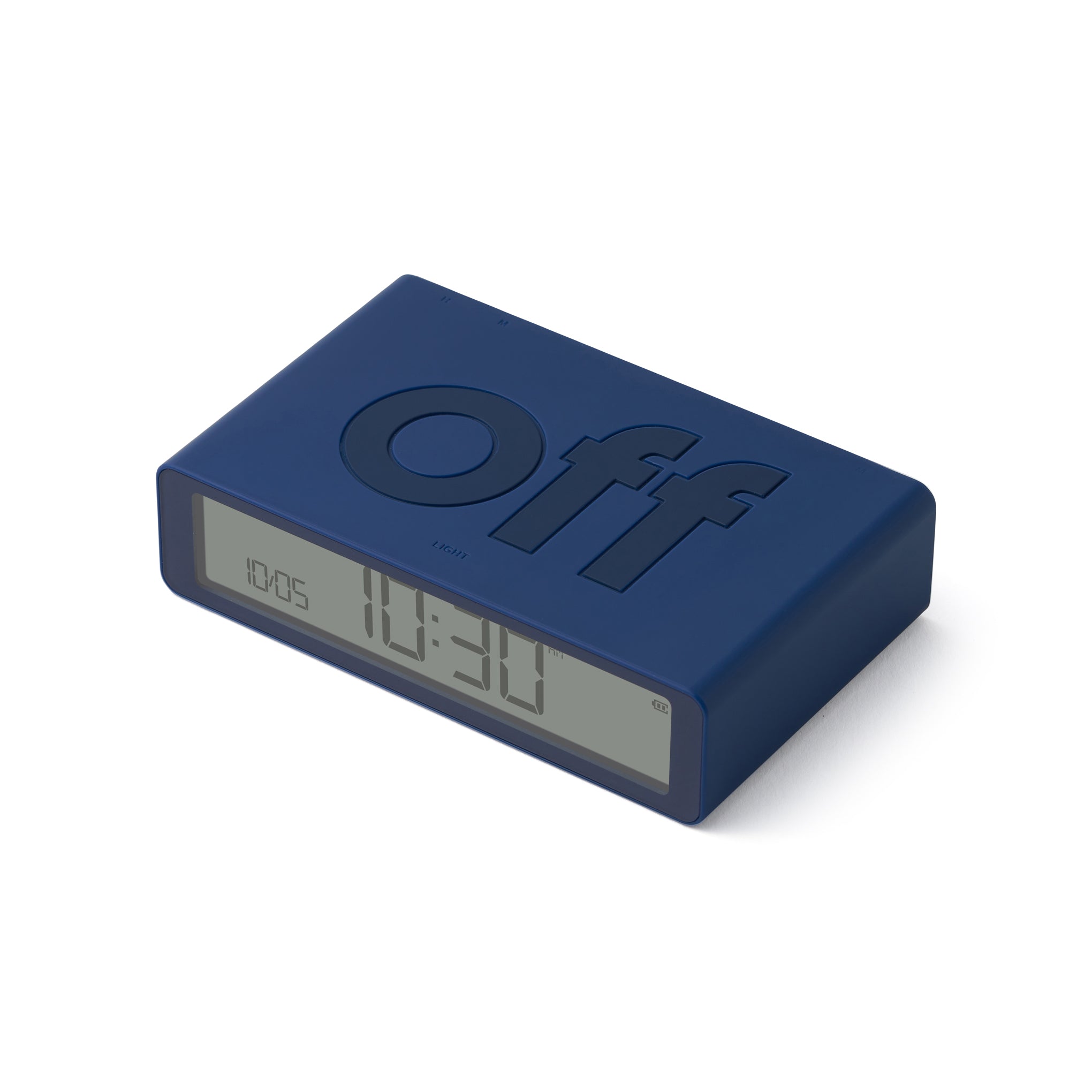 Lexon Flip USB-C Rechargeable Alarm Clock with Snooze - Dark Blue
