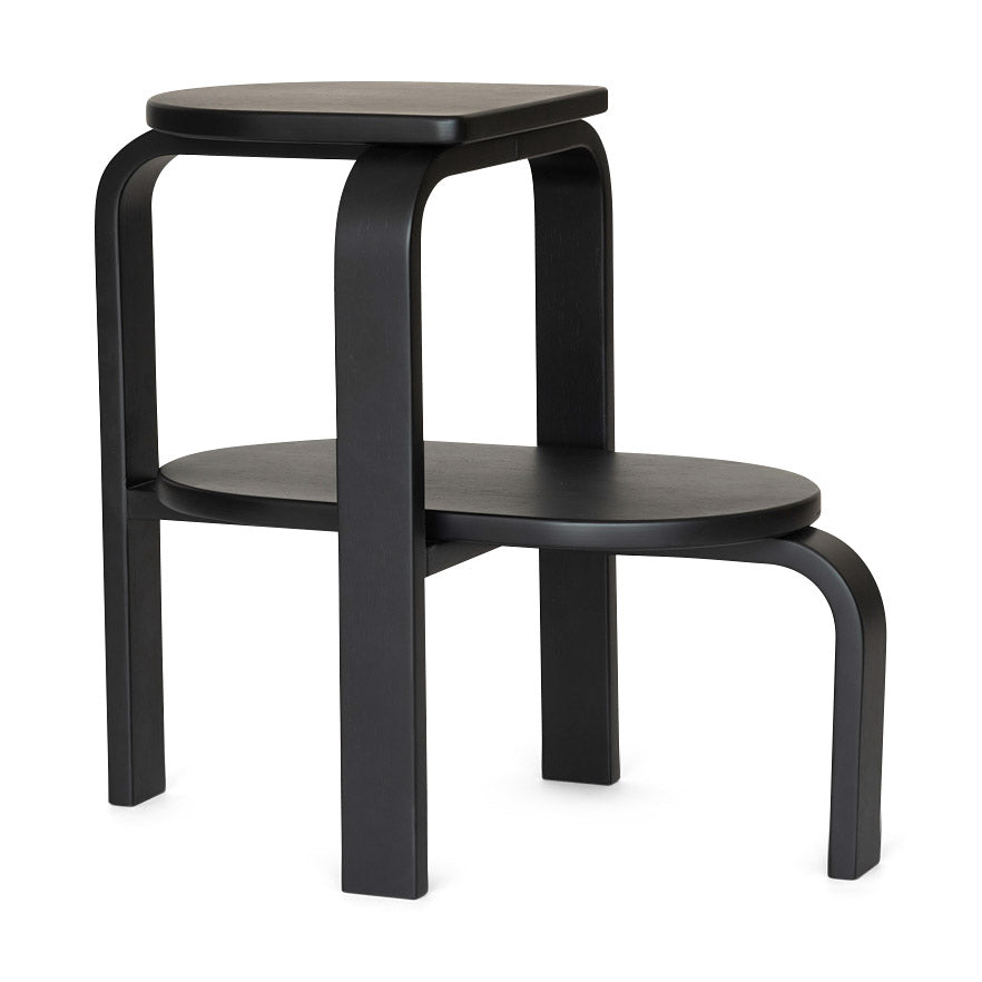 Altura Step Stool & Side Table - Black Oak Minimalist Design