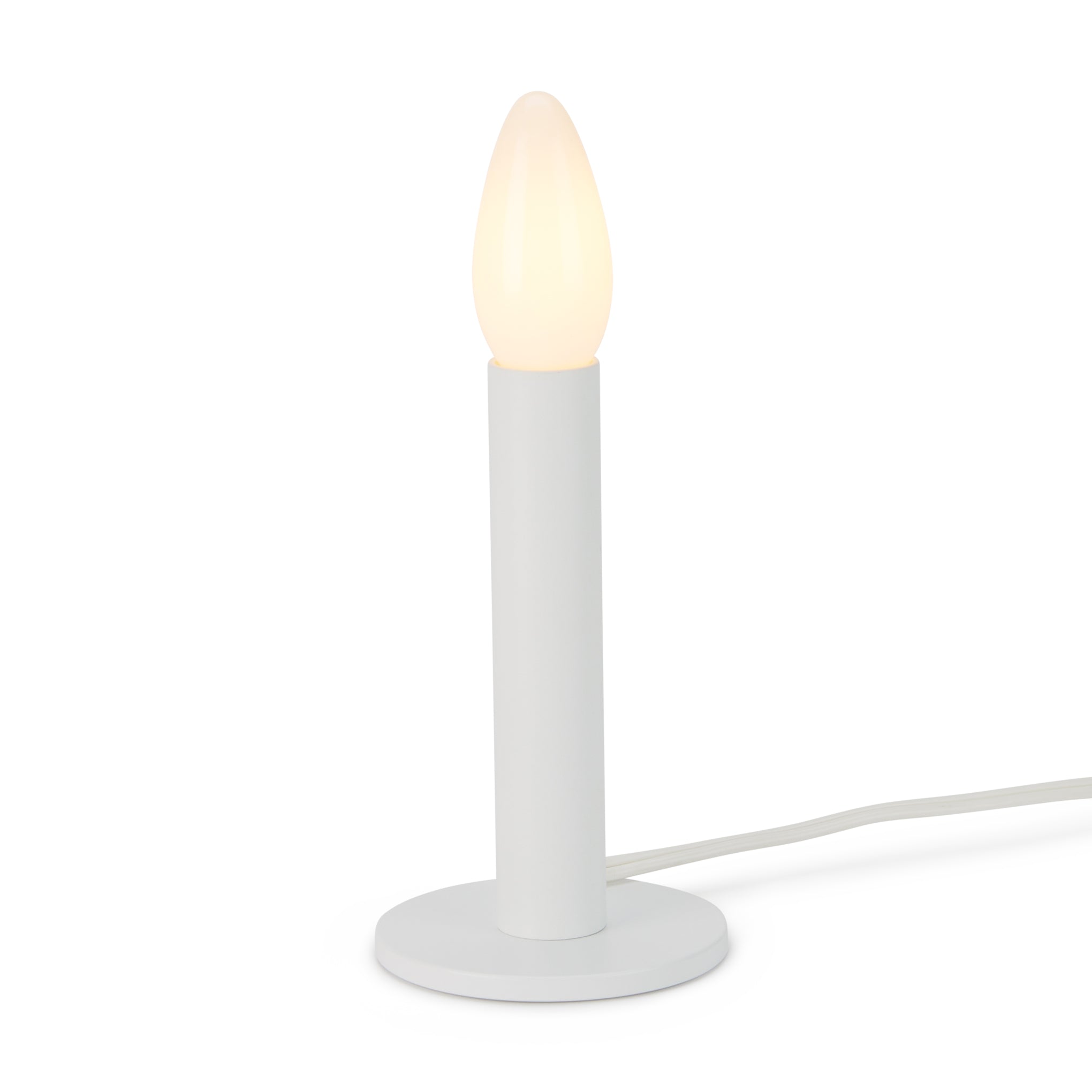 MoMA White Candle Table Lamp with LED Bulb