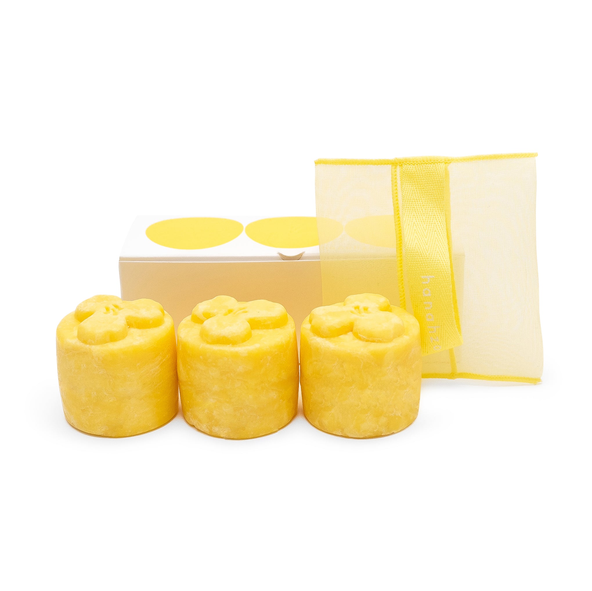 Eco-Friendly Shampoo Bar Set with Pouch - 3 Jeju Blossom Bars
