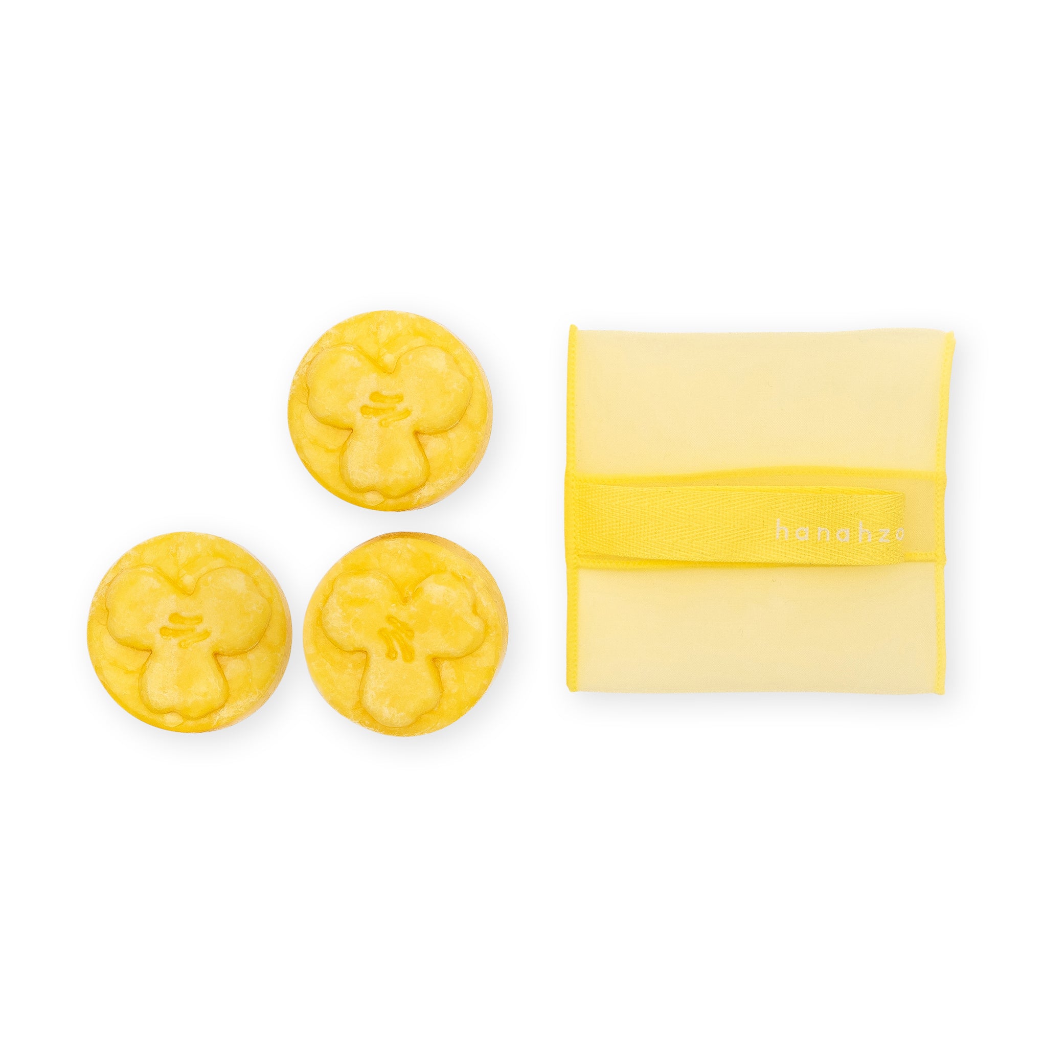 Eco-Friendly Shampoo Bar Set with Pouch - 3 Jeju Blossom Bars