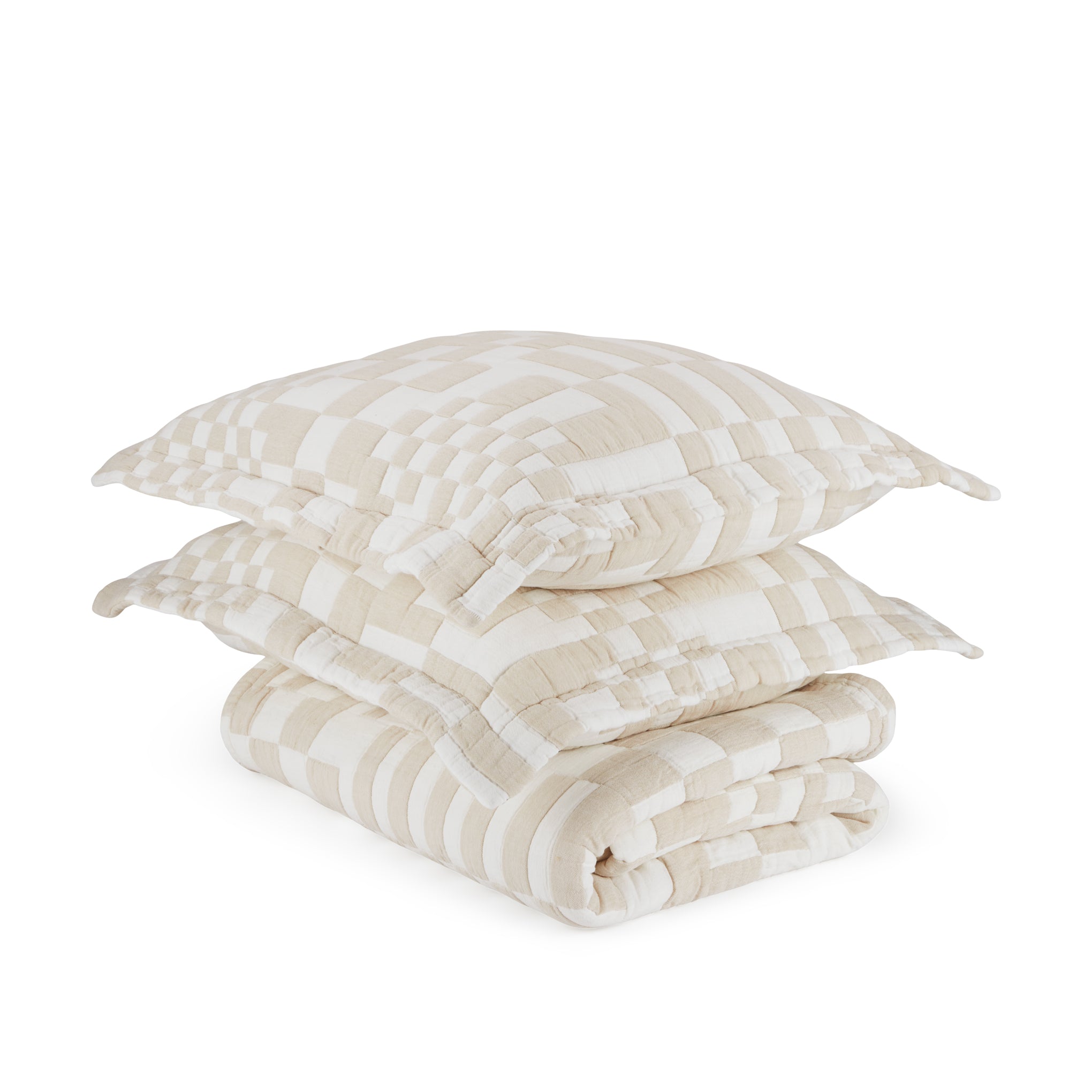 Dusen Dusen Cotton Quilted Coverlet & Sham Set - Full/Queen
