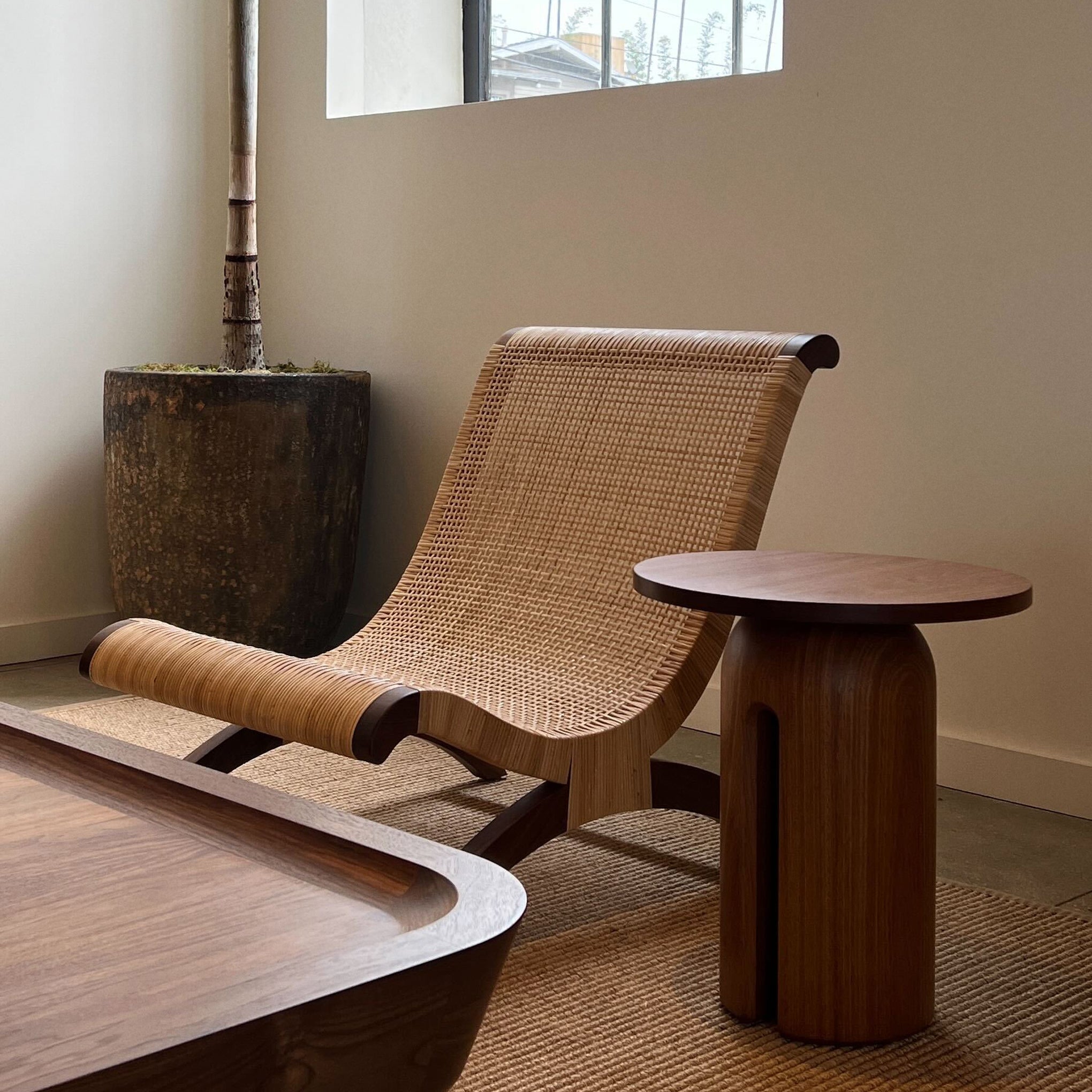 Handcrafted Iroko Oco Side Table for Indoor & Outdoor Use