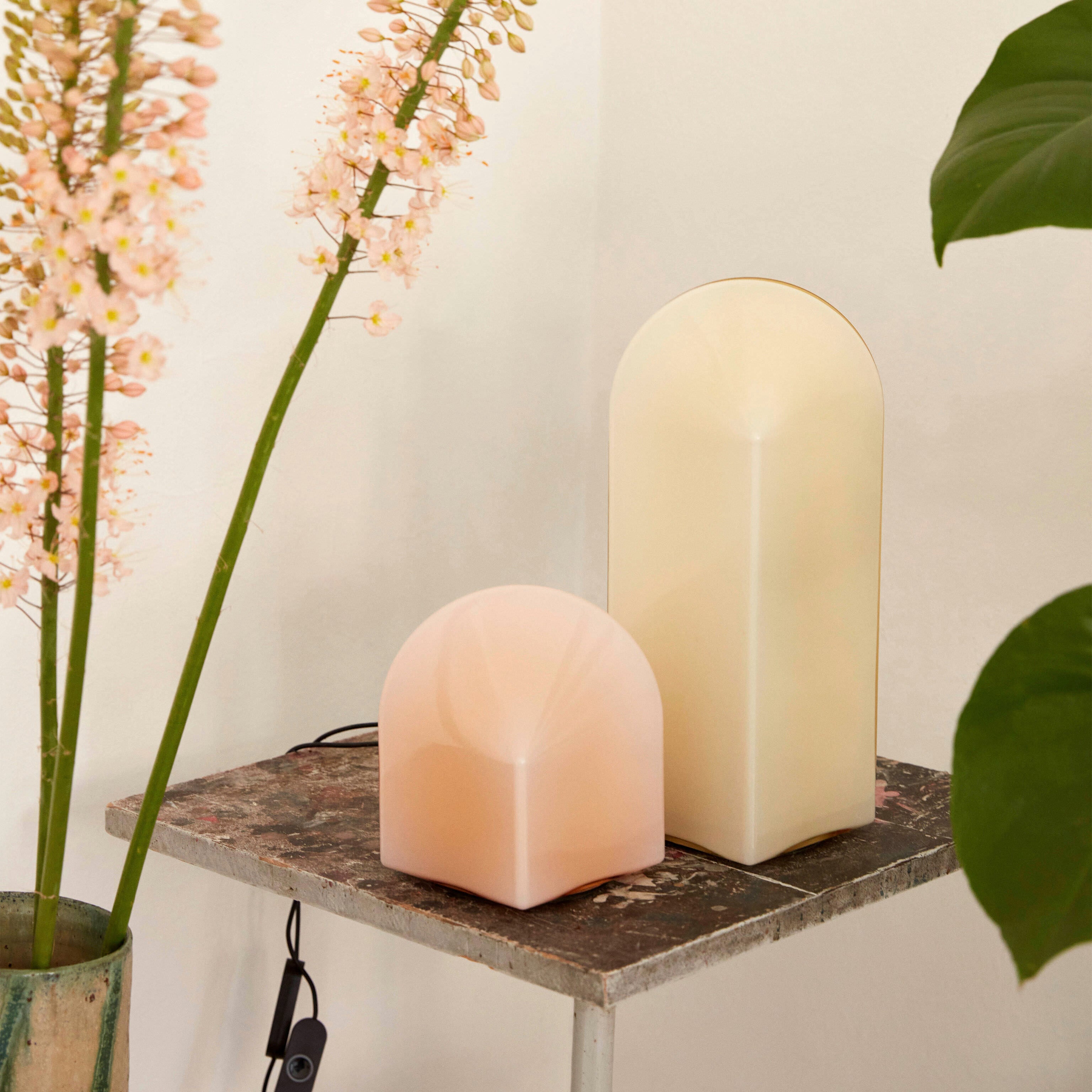 HAY Pink Parade Glass LED Table Lamp with Dimmable Light