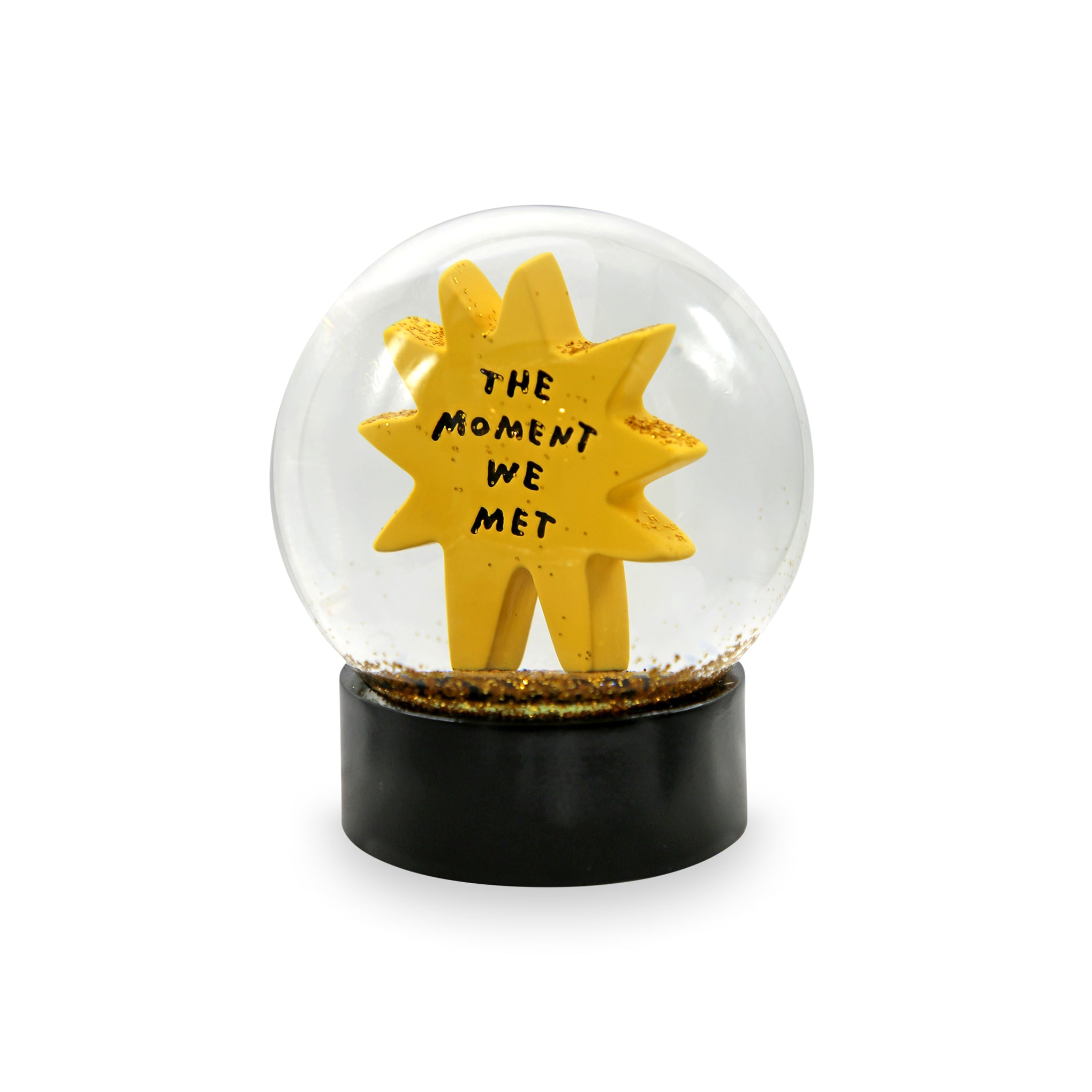 Adam J. Kurtz The Moment We Met Snow Globe with Golden Glitter