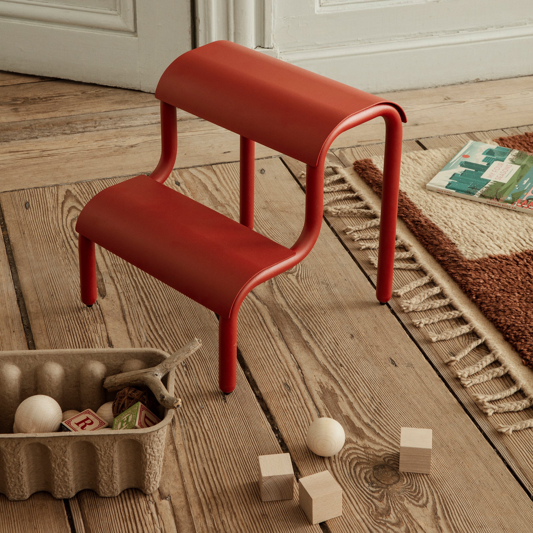 Modern Iron Step Stool - Up Step with Anti-Slip Coating