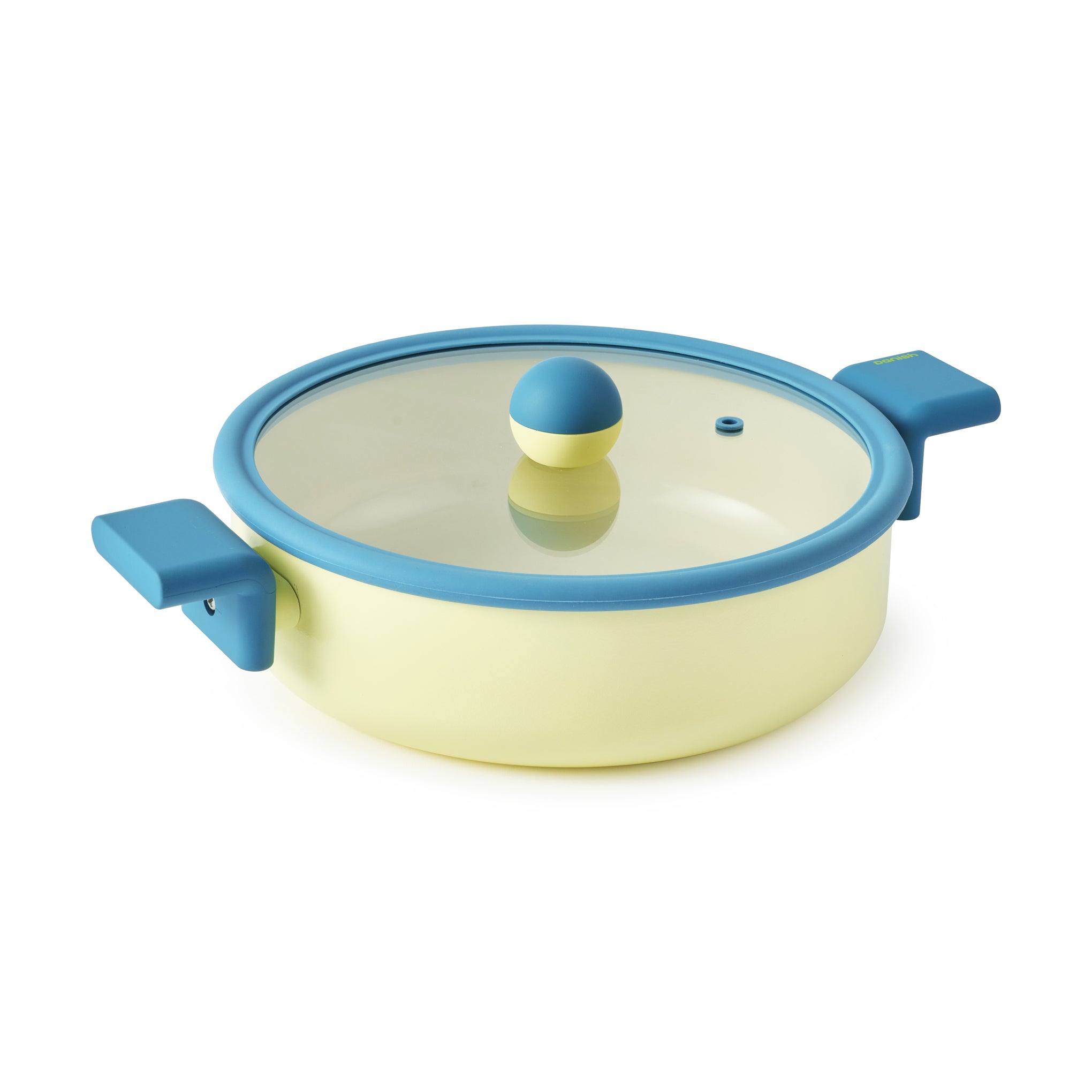 Colorful Geometric Non-Stick Cookware Pot with Glass Lid - PFAS-Free