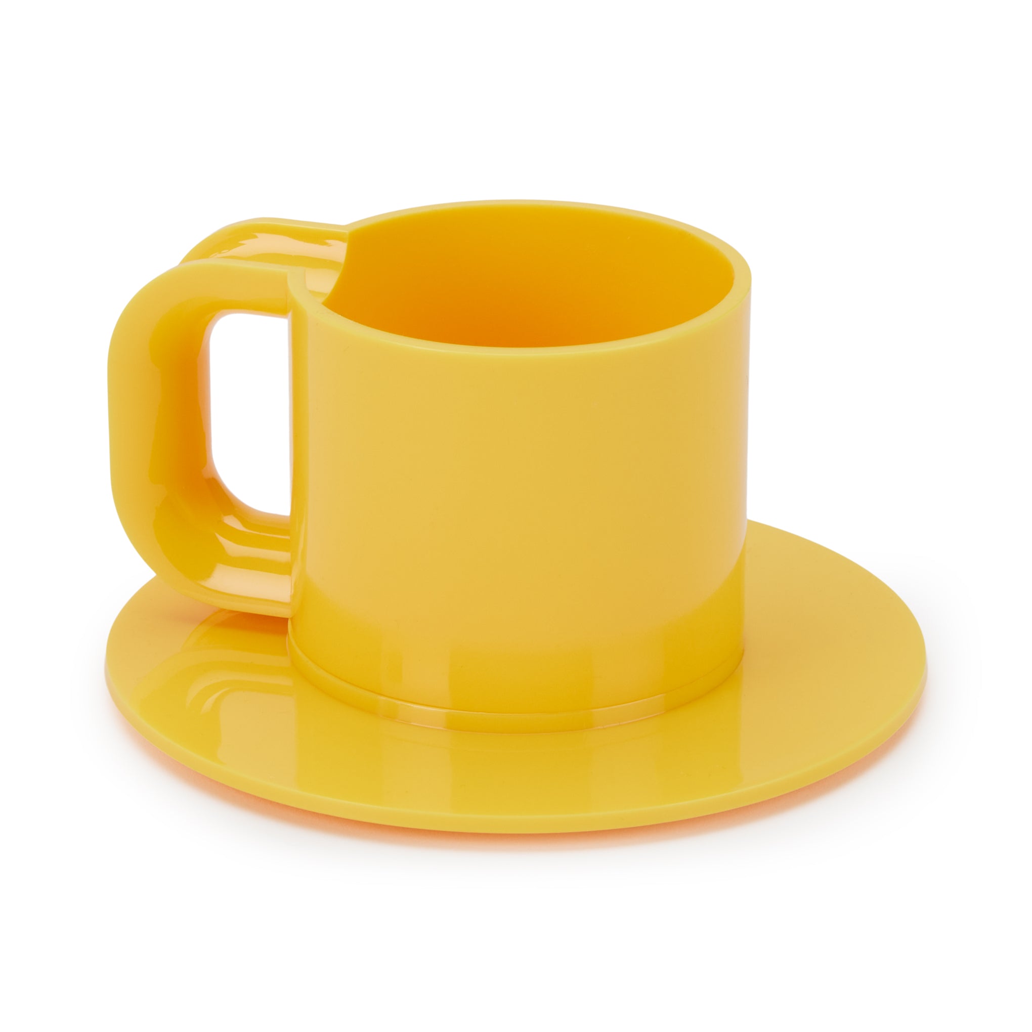 Vignelli Hellerware Stacking Cups & Saucers Set - 6 Yellow