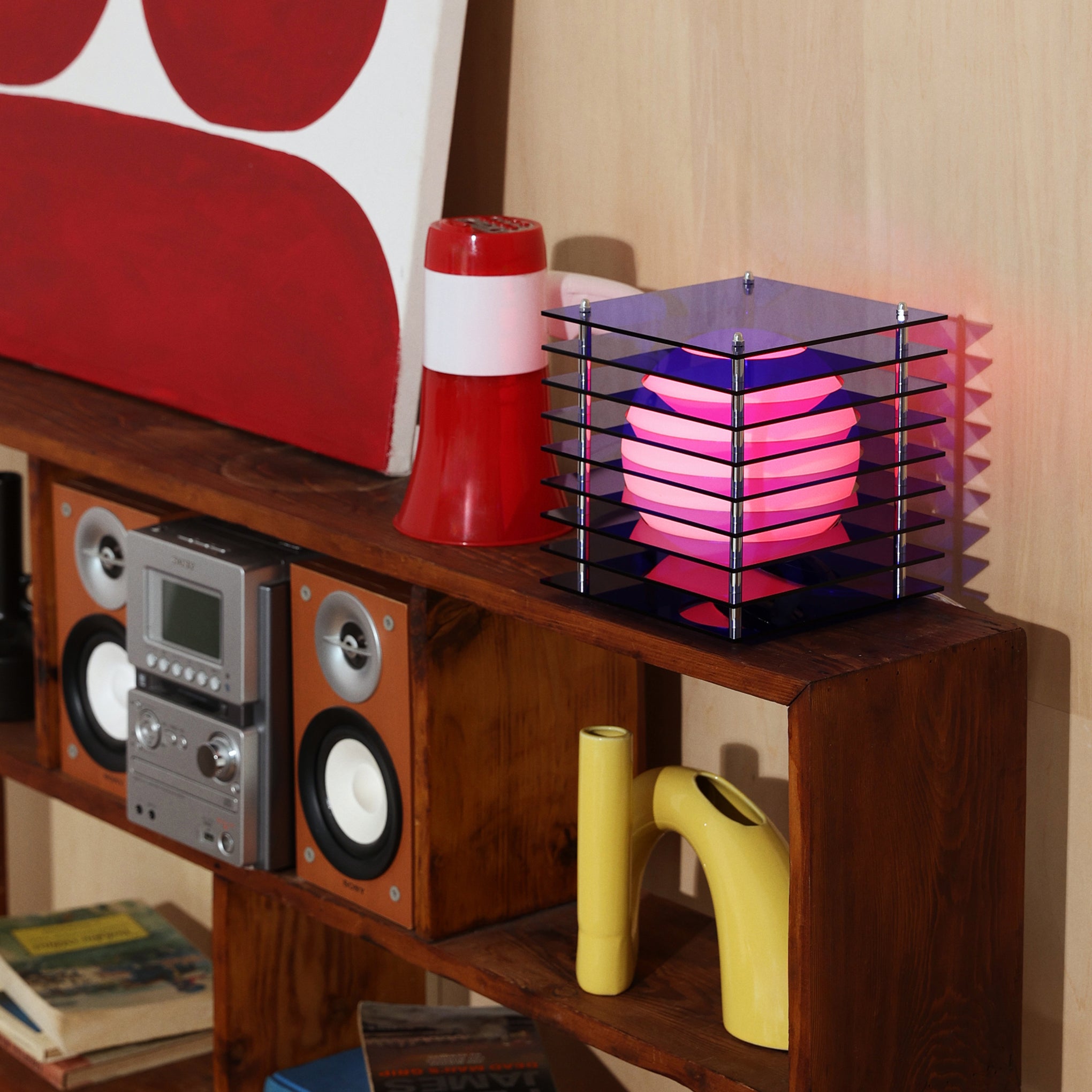 BằNG Layers Table Lamp - Modern Acrylic & Glass Design in Blue or Pink