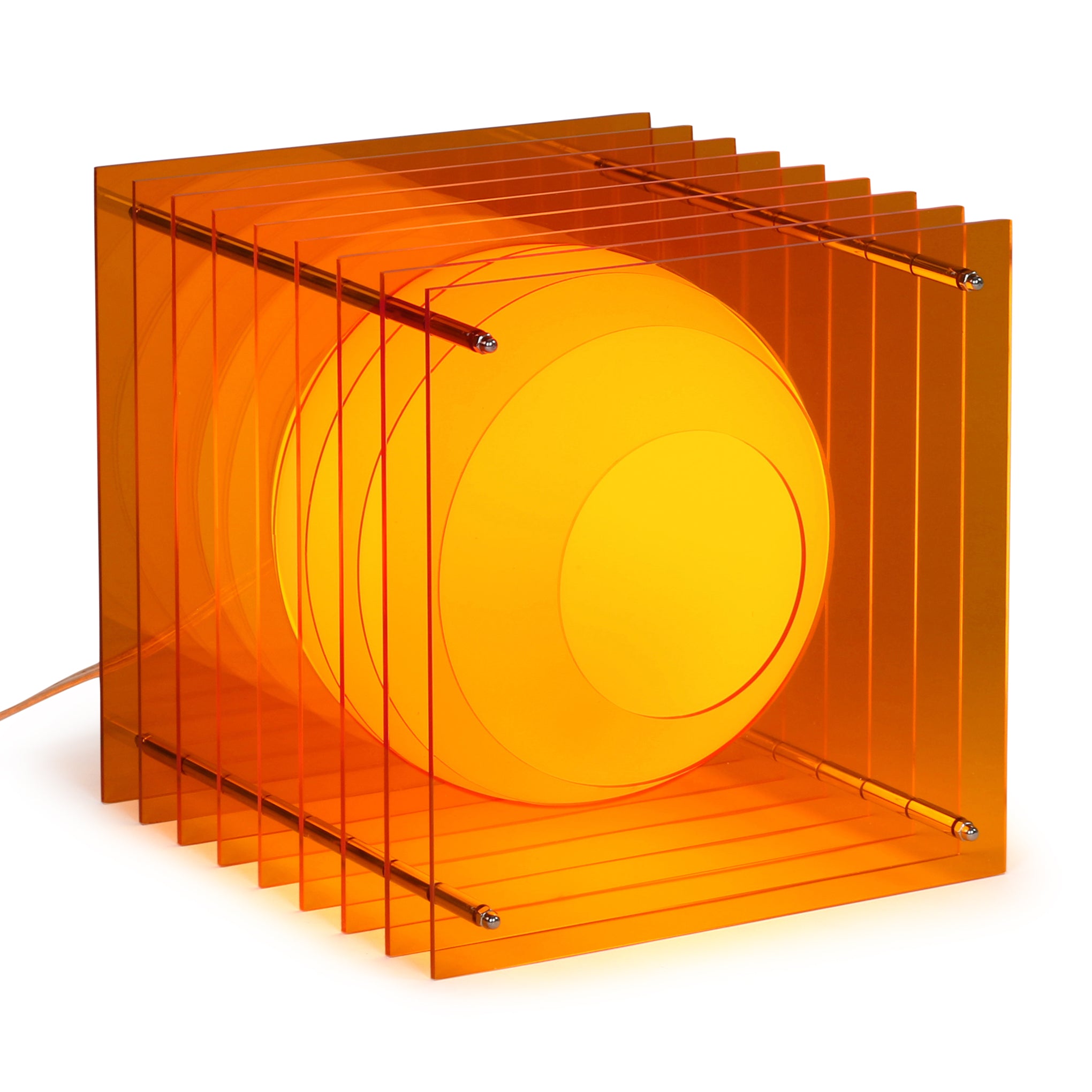 Layers Table Lamp by BằNG - Orange Acrylic & Glass Design
