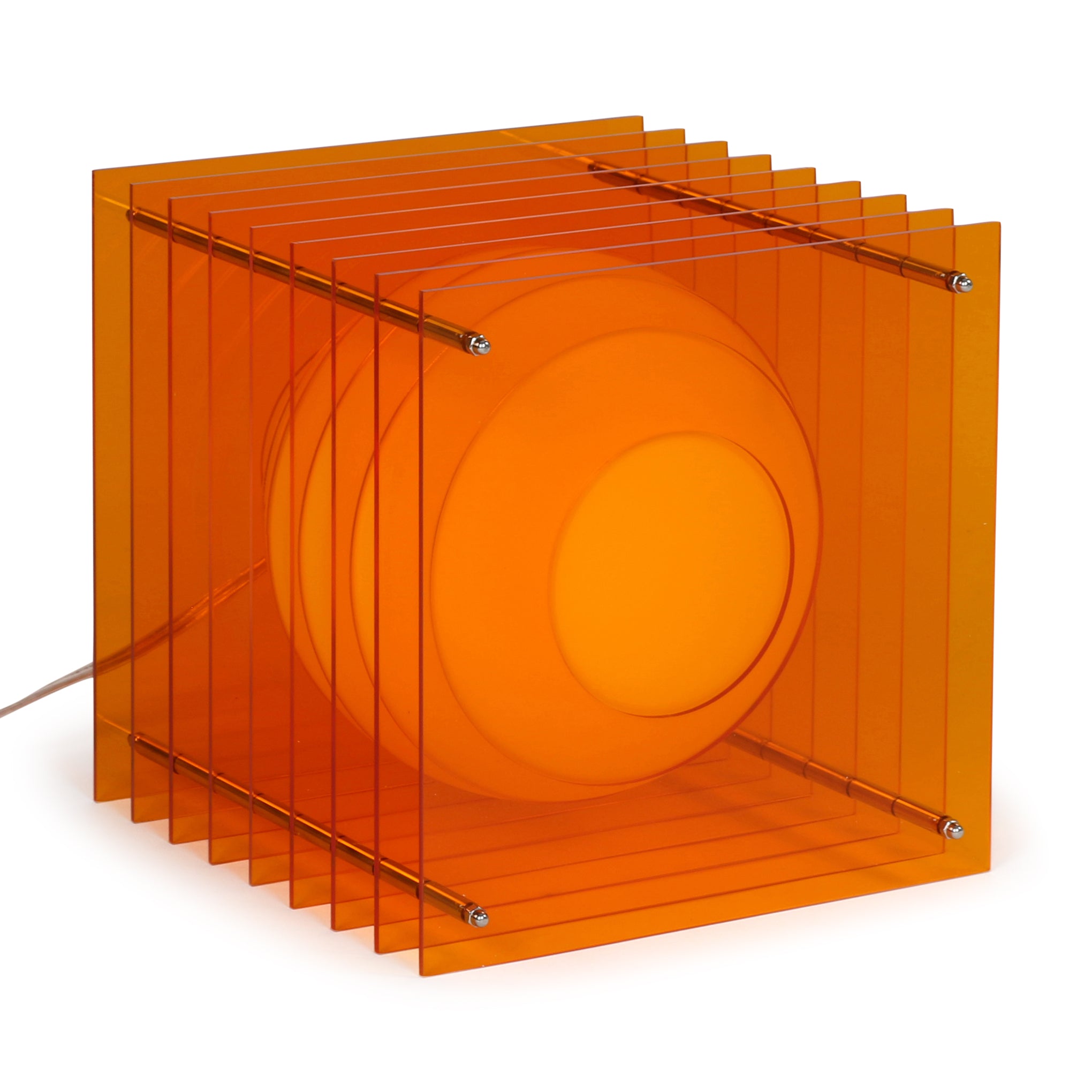 Layers Table Lamp by BằNG - Orange Acrylic & Glass Design