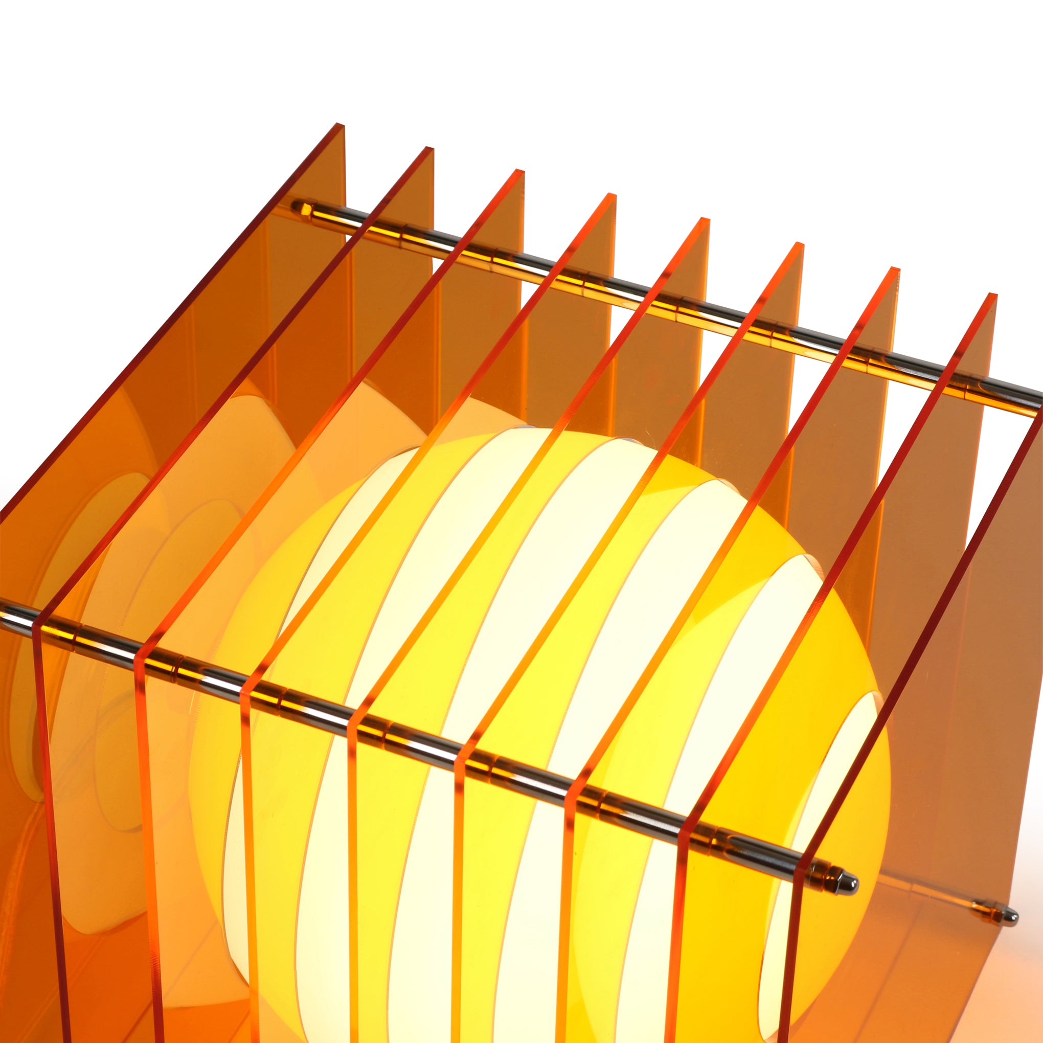 Layers Table Lamp by BằNG - Orange Acrylic & Glass Design