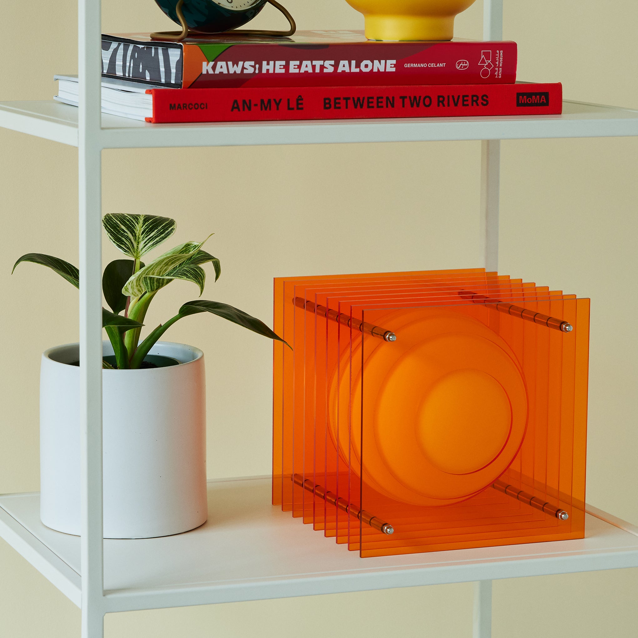 Layers Table Lamp by BằNG - Orange Acrylic & Glass Design