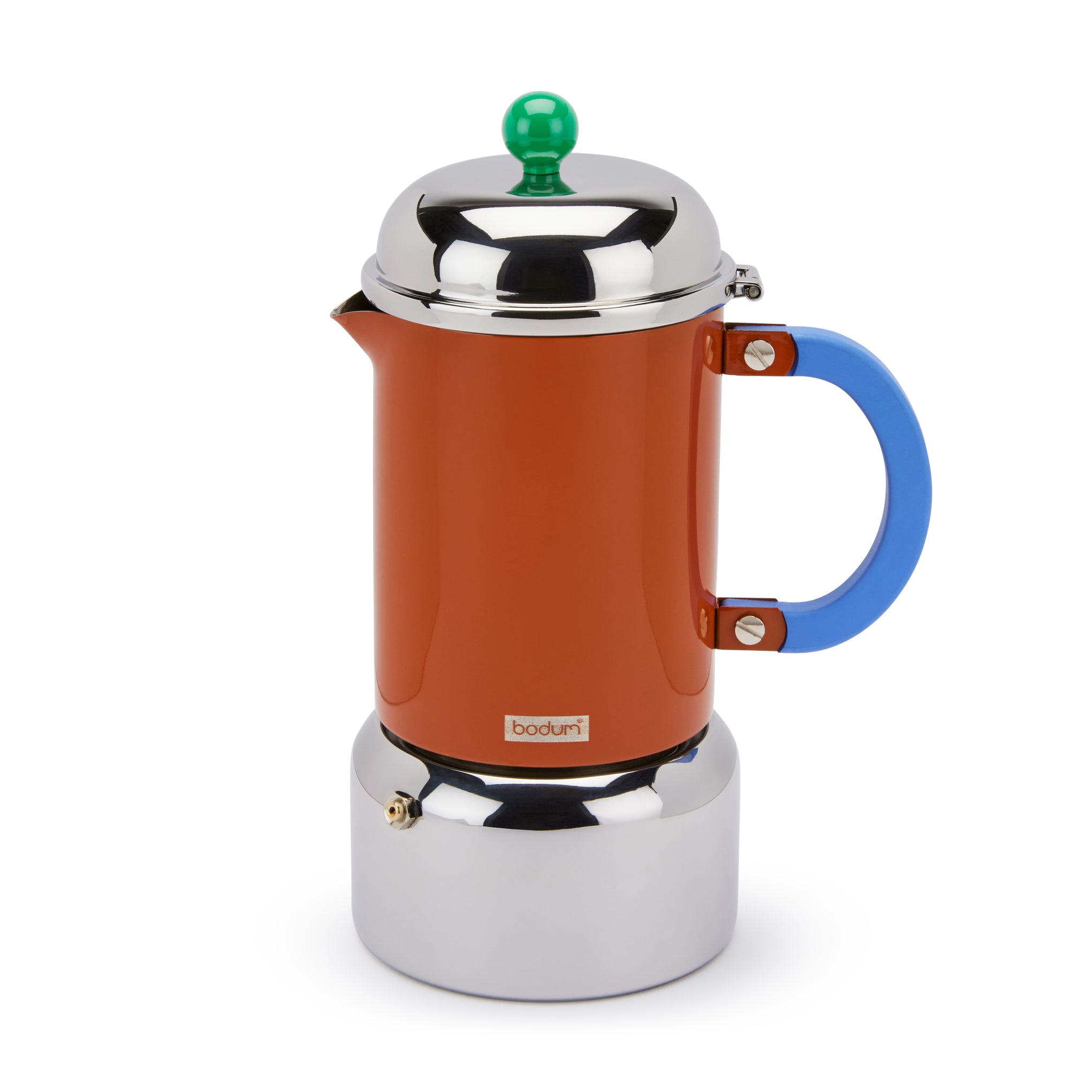 Bodum Chambord Stainless Steel Stovetop Espresso Maker - Dark Coral