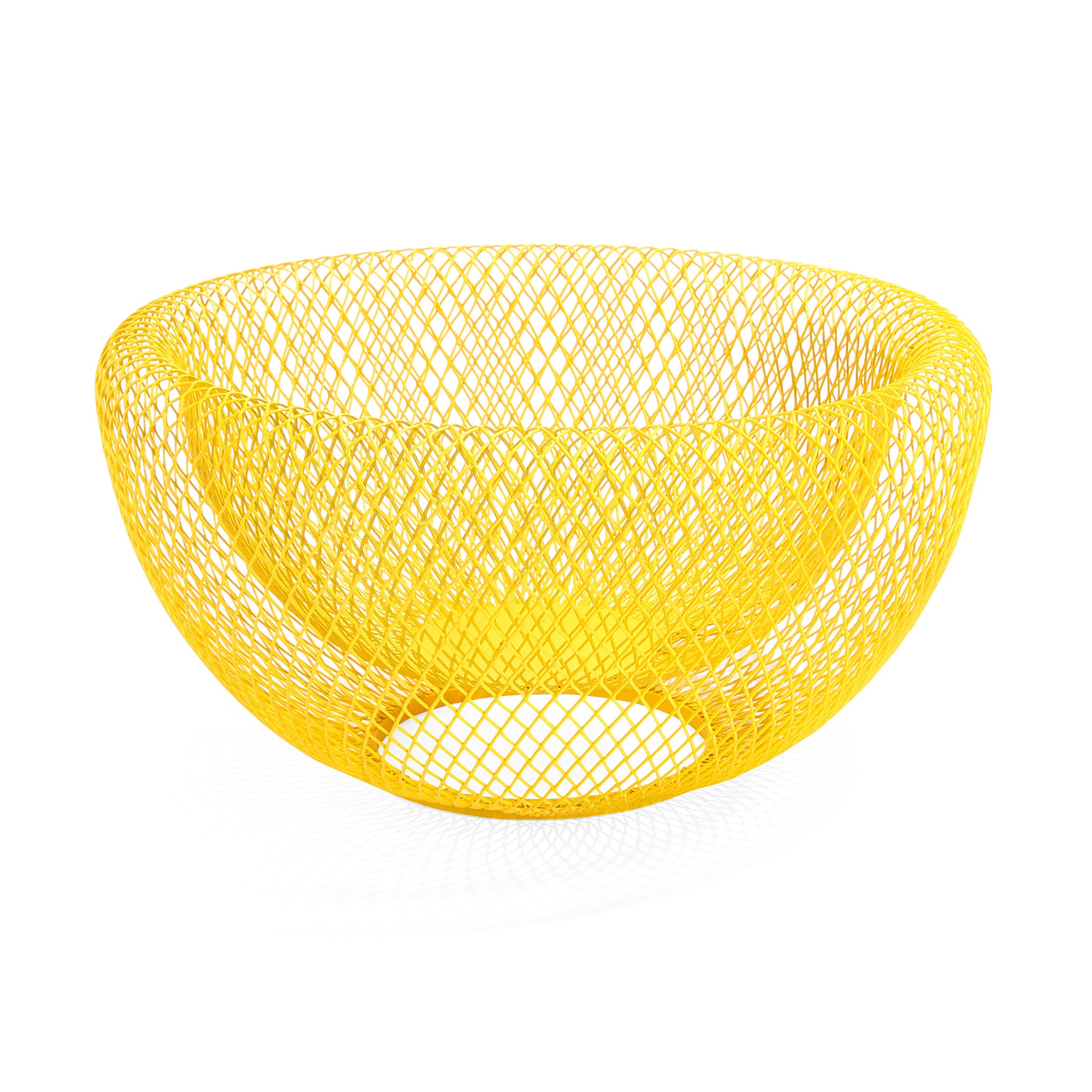 Yellow Mesh Fruit Bowl - Double-Walled Design for Freshness