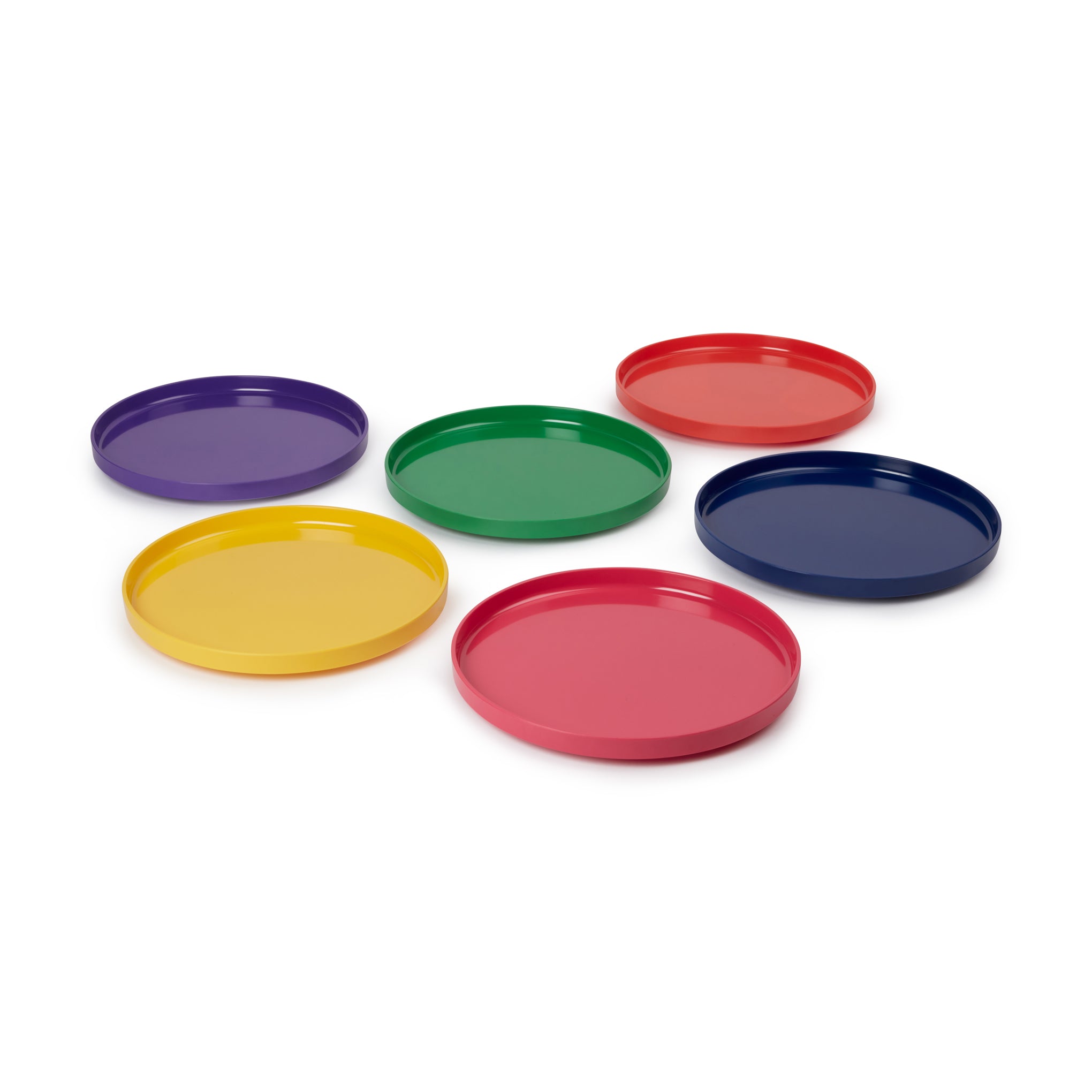 Vignelli Rainbow Melamine Salad Plates - Set of 6 Stacking Dinnerware