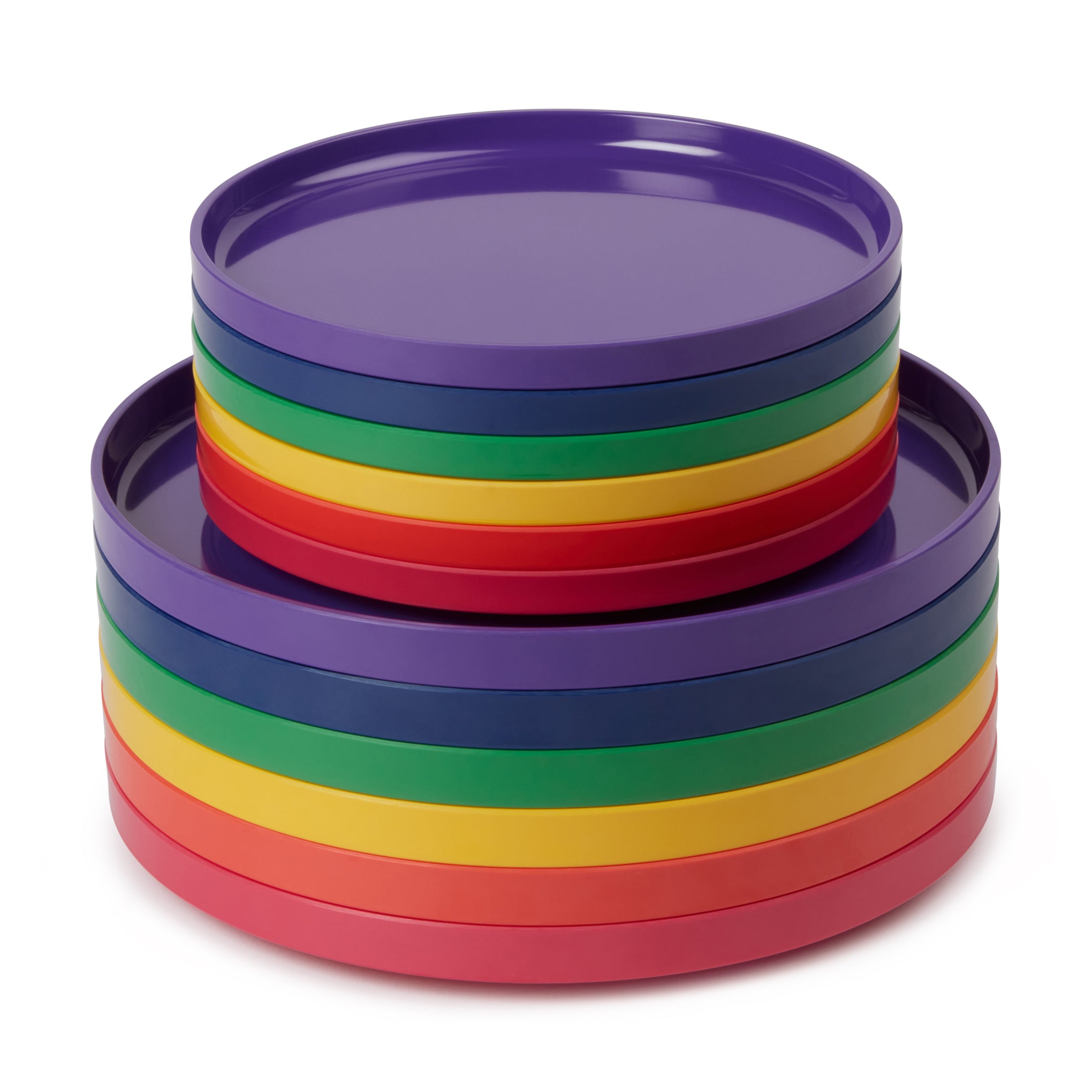 Vignelli Rainbow Melamine Salad Plates - Set of 6 Stacking Dinnerware