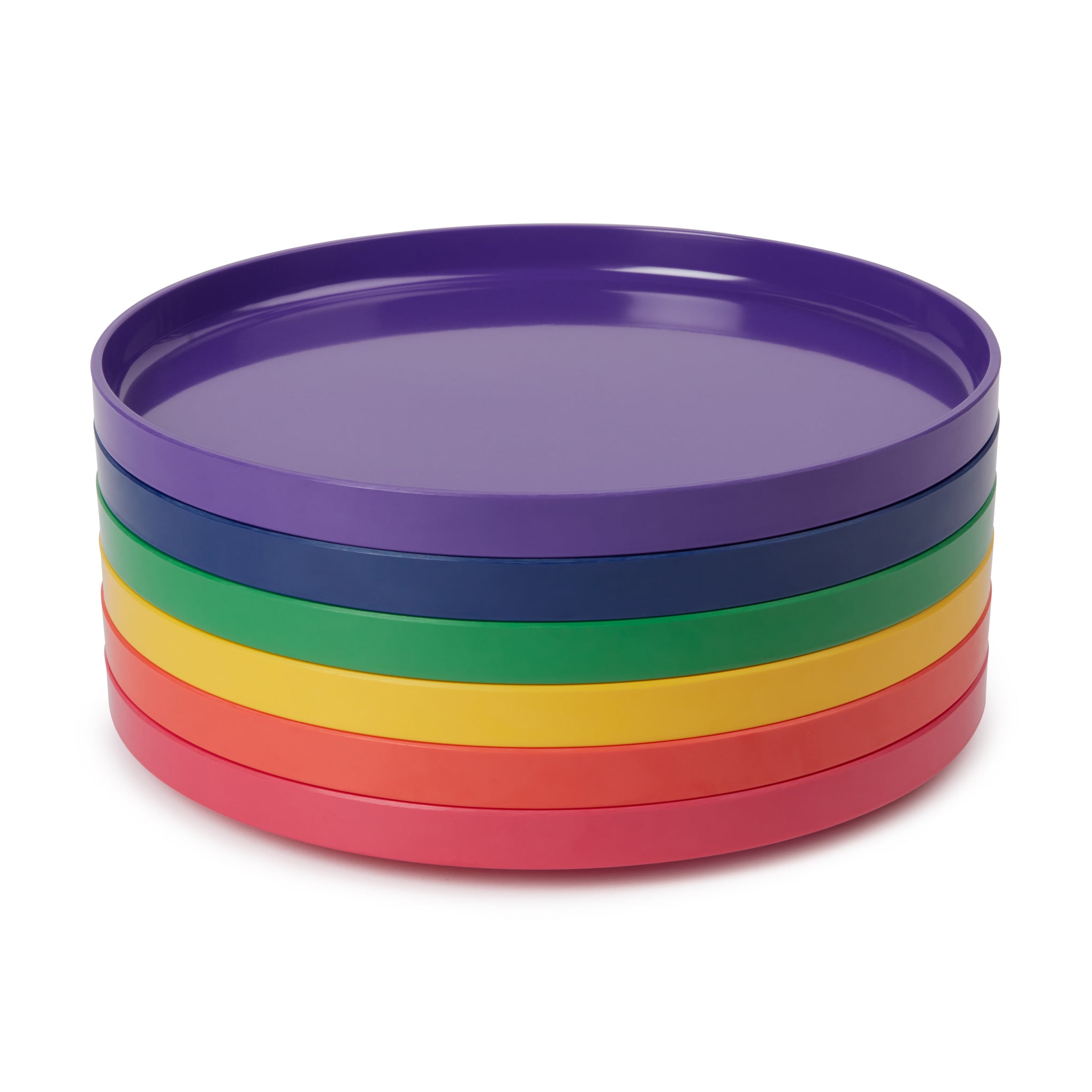Vignelli Rainbow Melamine Salad Plates - Set of 6 Stacking Dinnerware